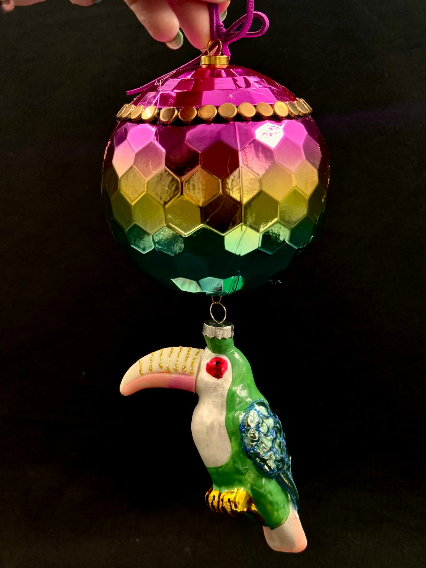 Disco julekule med papegøye🦜