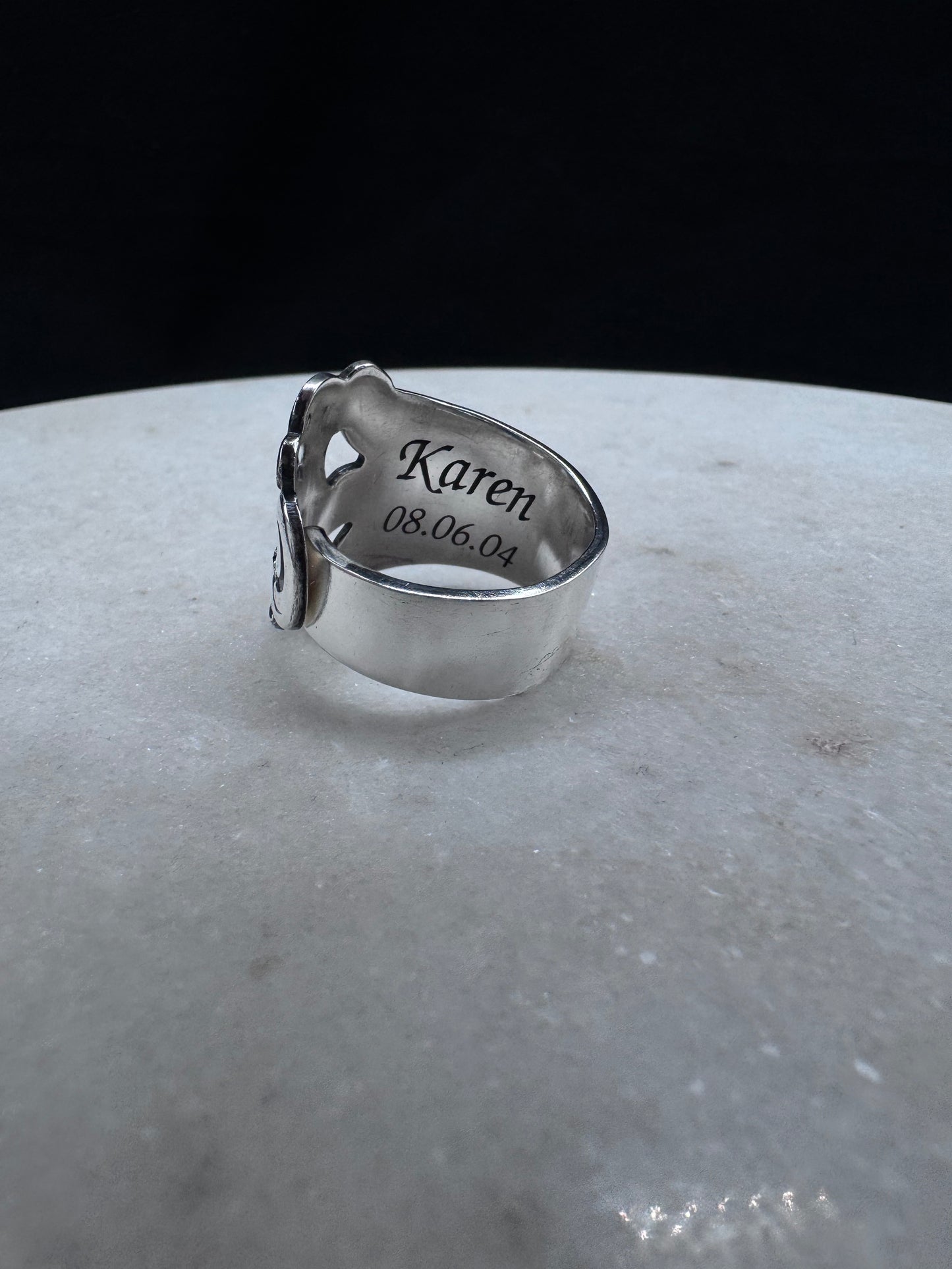 Bestilling! Vintage skjerfring ring eget sølv «Kakespade»
