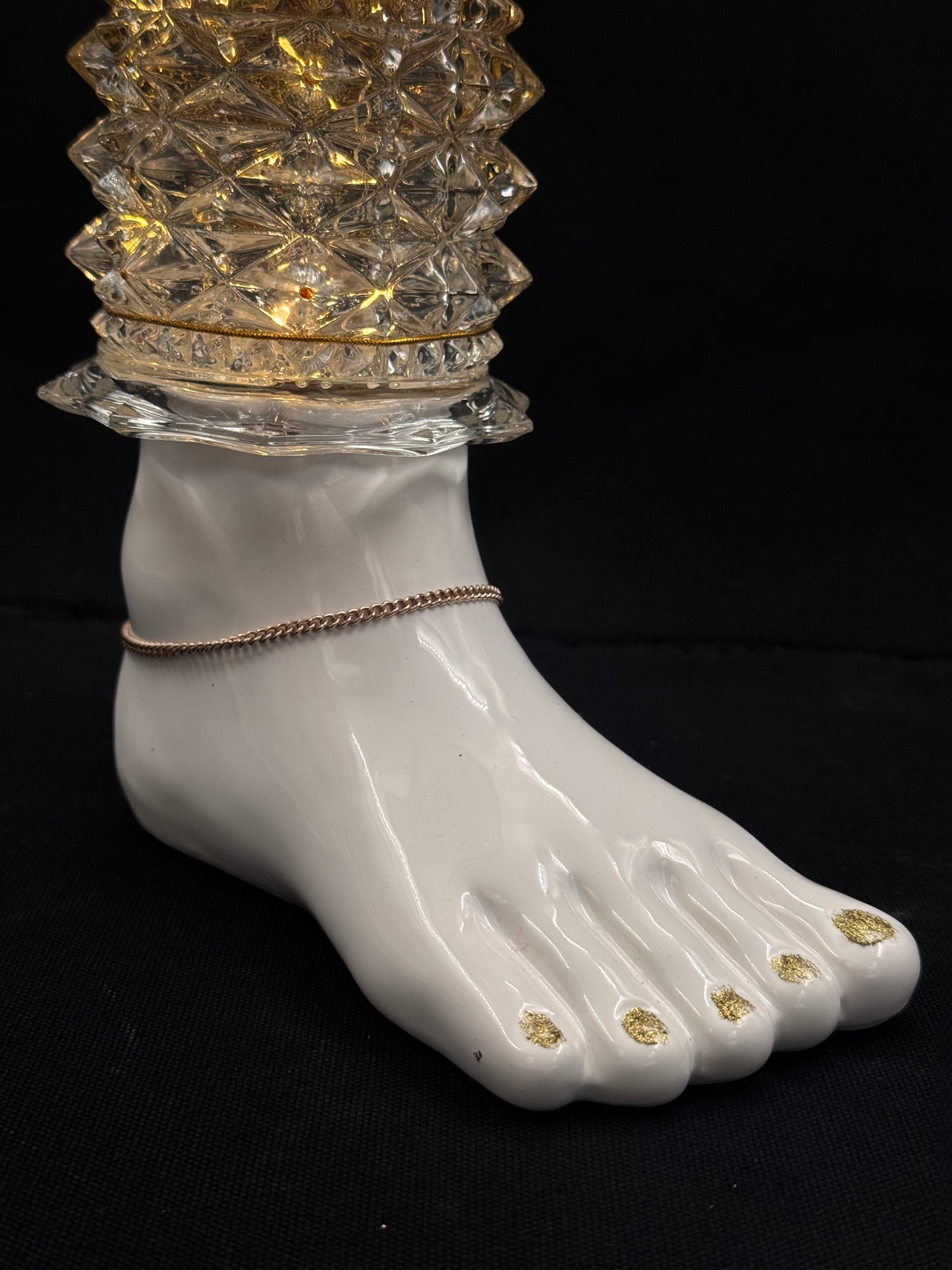 Vintage lampefot med svart skjerm