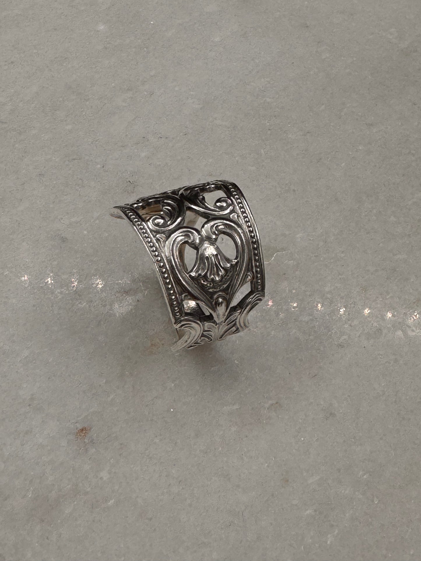 Vintage Skjerfring «Blomsterhjerte»