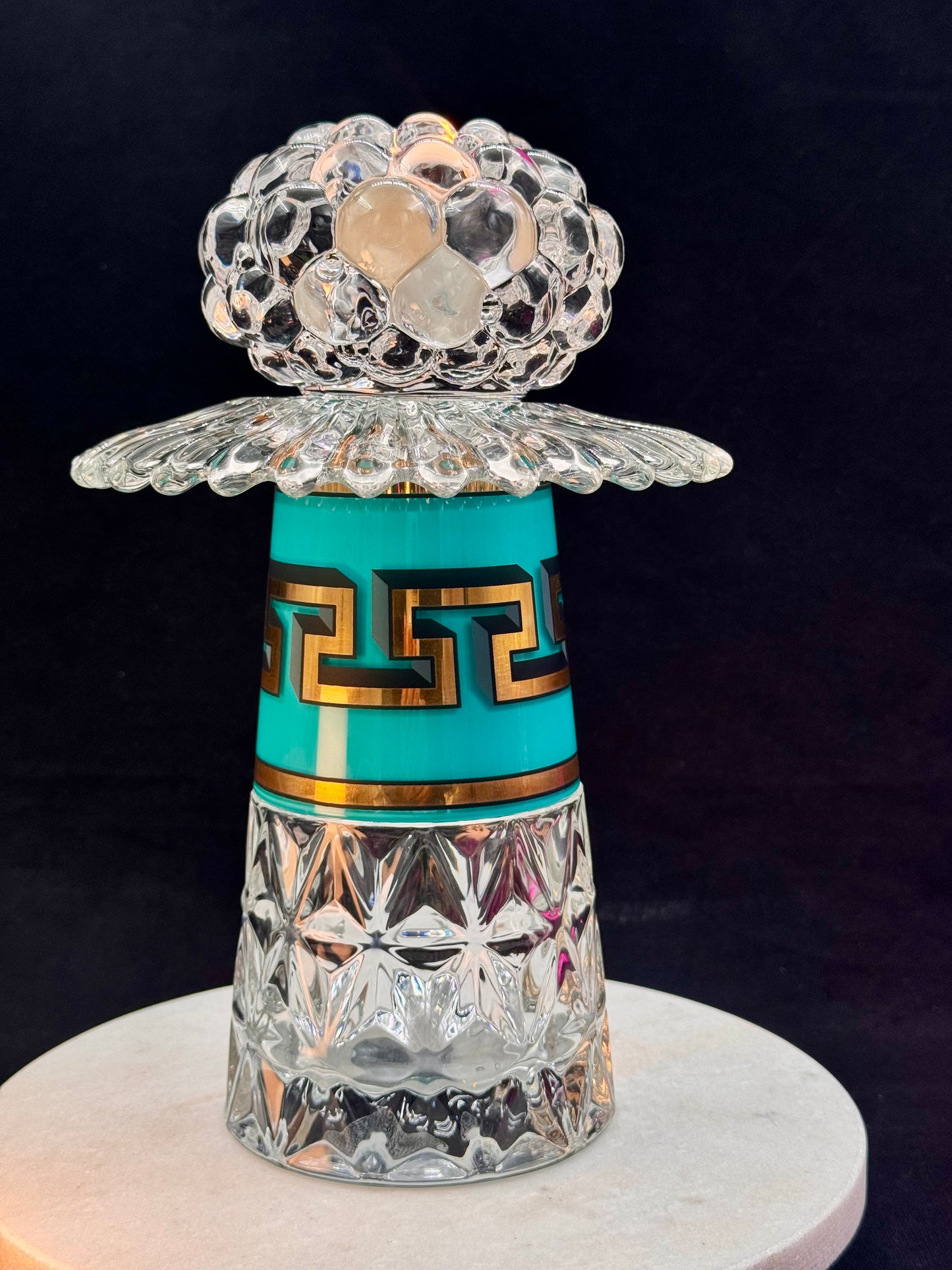 Vintage Jonathan Adler lysestake turkis stor