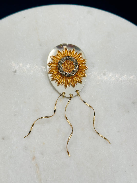 Vintage Brosje med solsikkeblomst