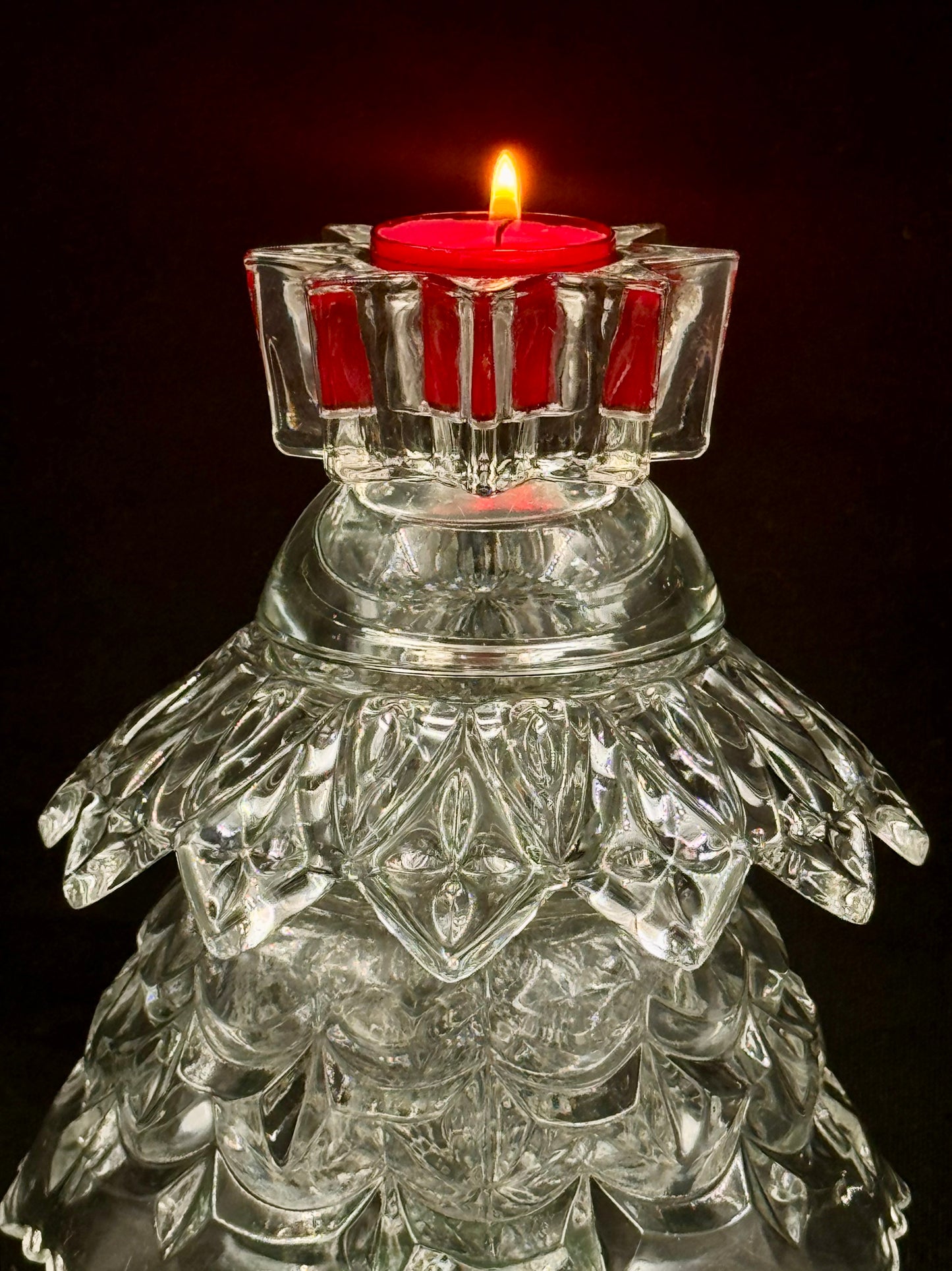 Vintage Juletre i rent glass og krystall