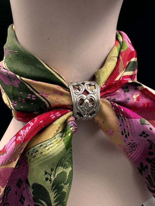 Vintage Skjerfring «Blomsterhjerte»