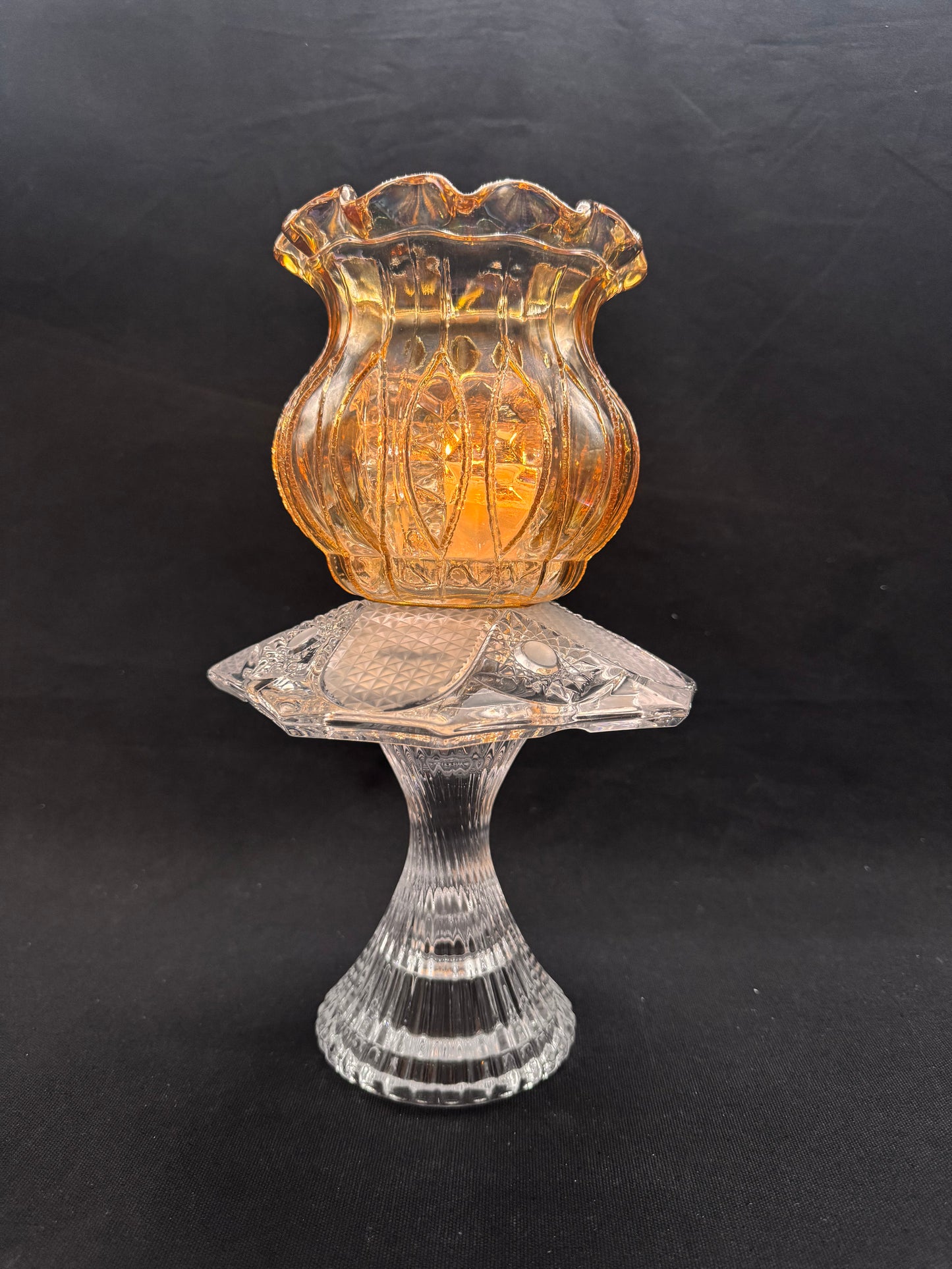 Vintage lykt i champagne farger og krystall