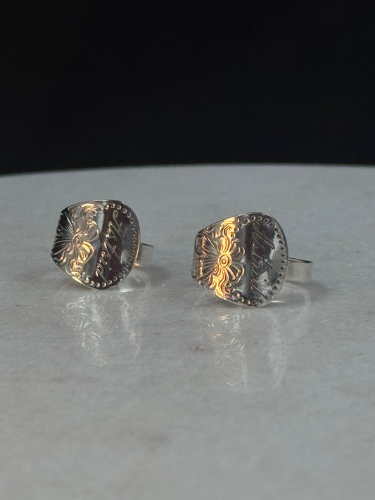 Bestilling! 2 ringer i sølv - flat rose