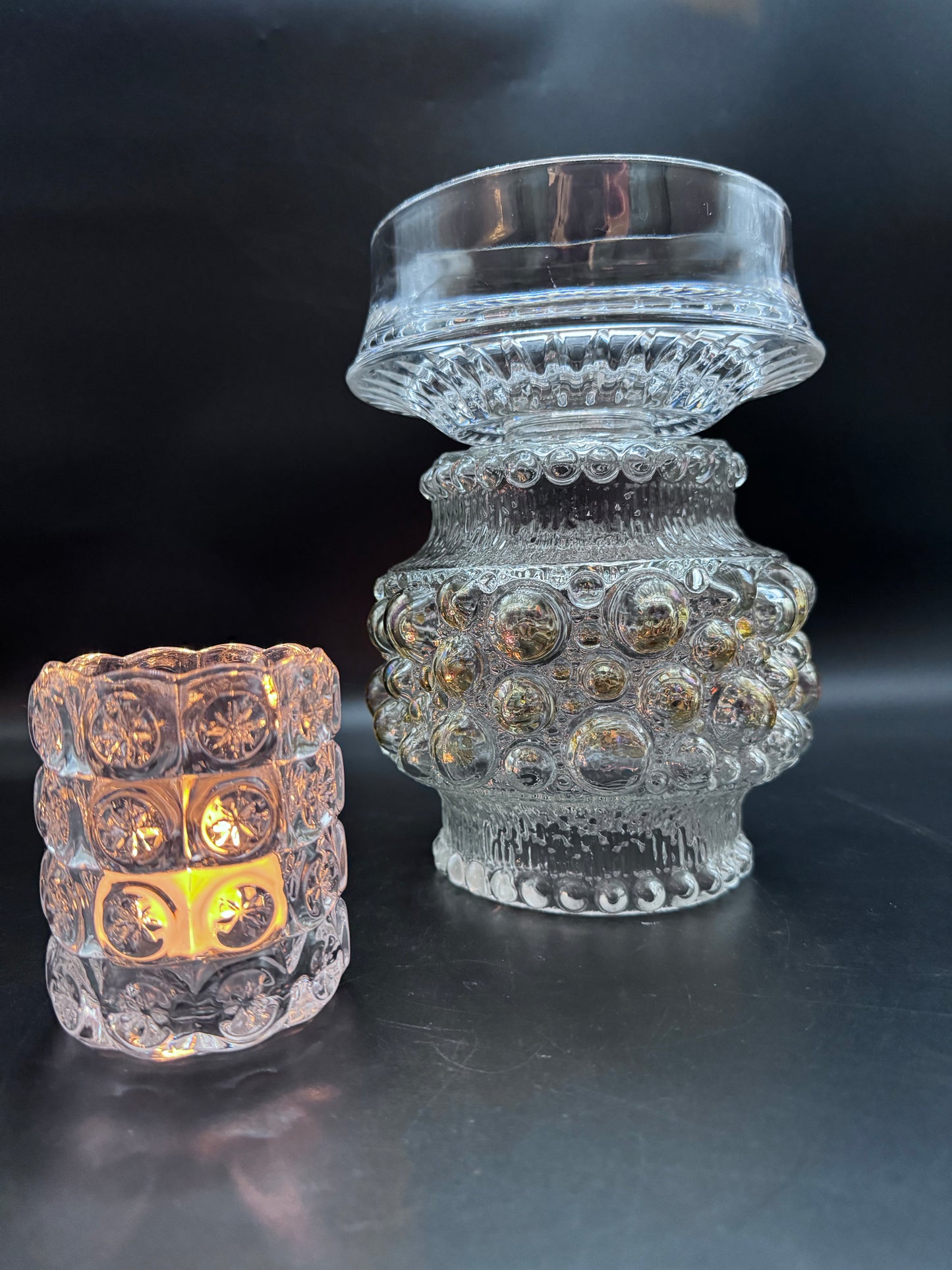 Spesialbestilling! Vintage lyslykt og krystallskål og julekulevase
