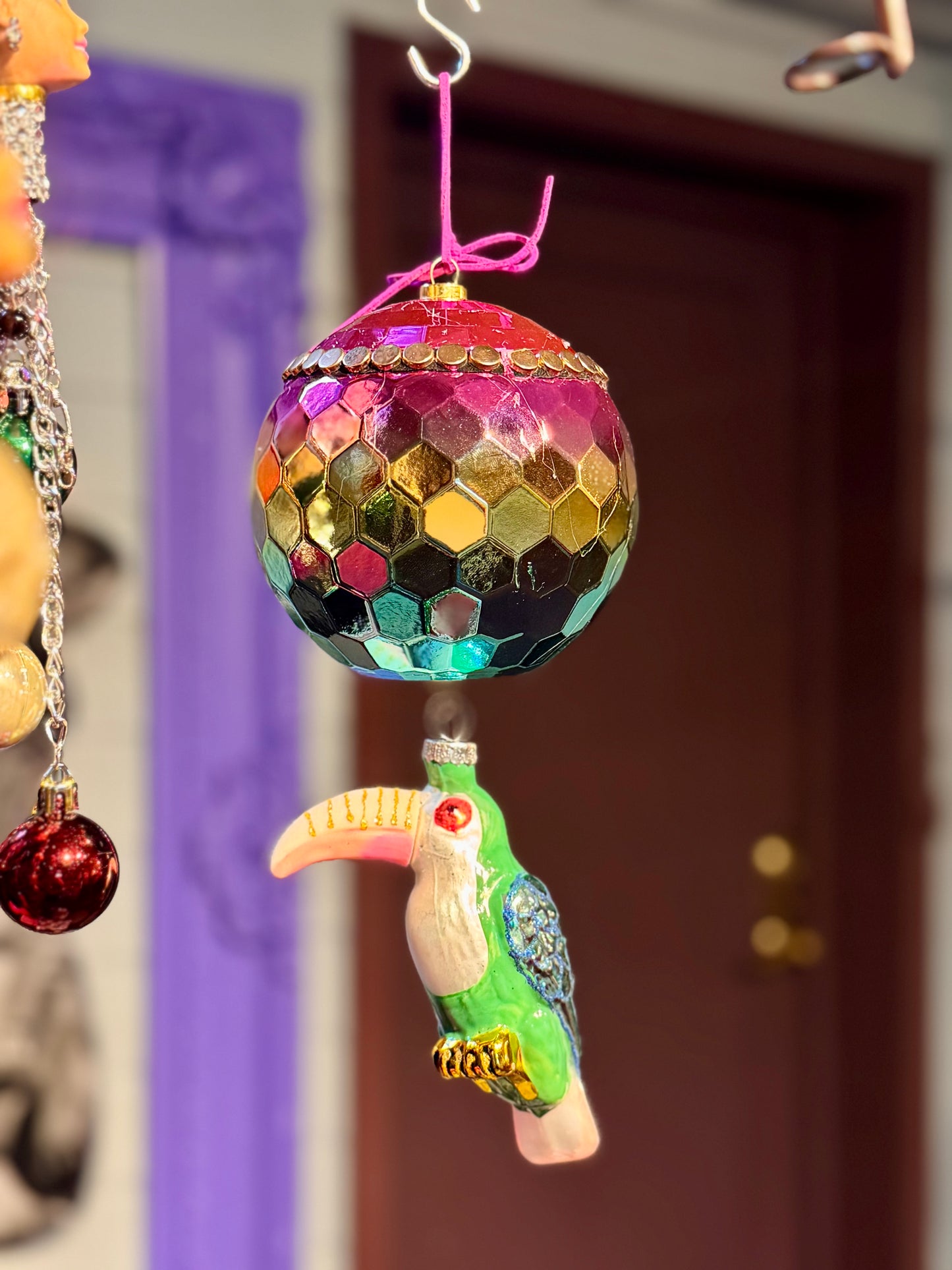 Disco julekule med papegøye🦜