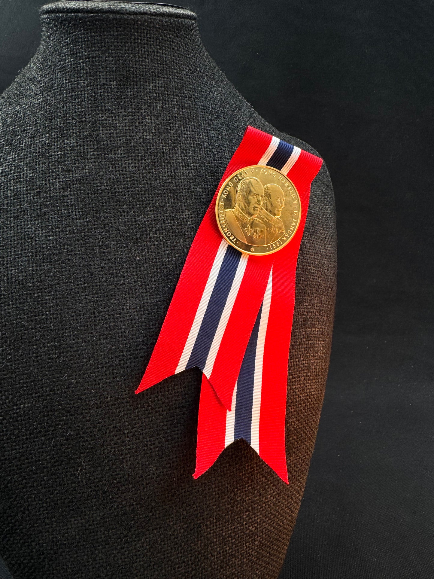 Vintage 17 Mai Samlermynt Gull Tronskifte Kong Olav og Kong Harald 1991