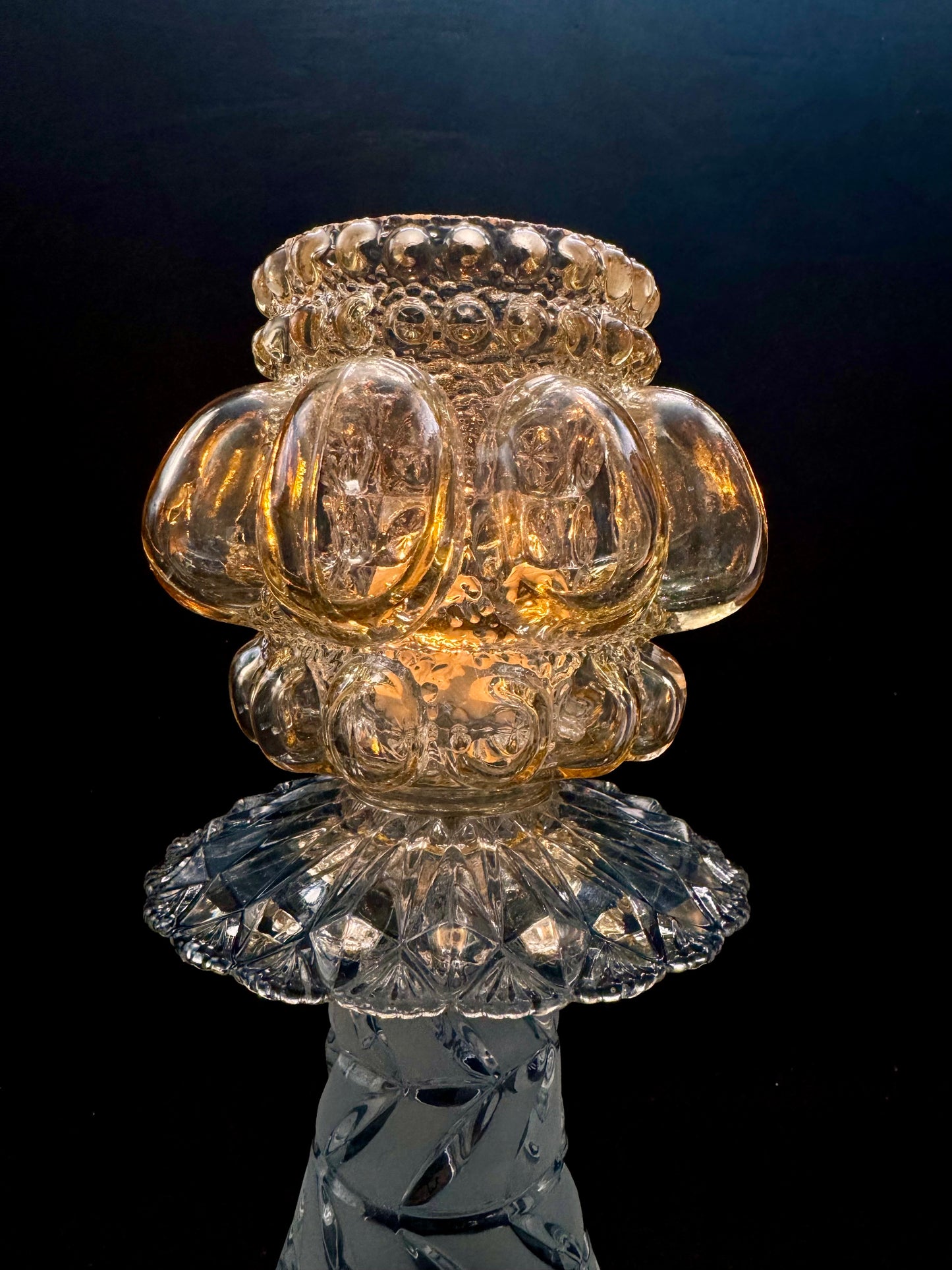 Vintage Helena Tynell lyslykt og krystallvase