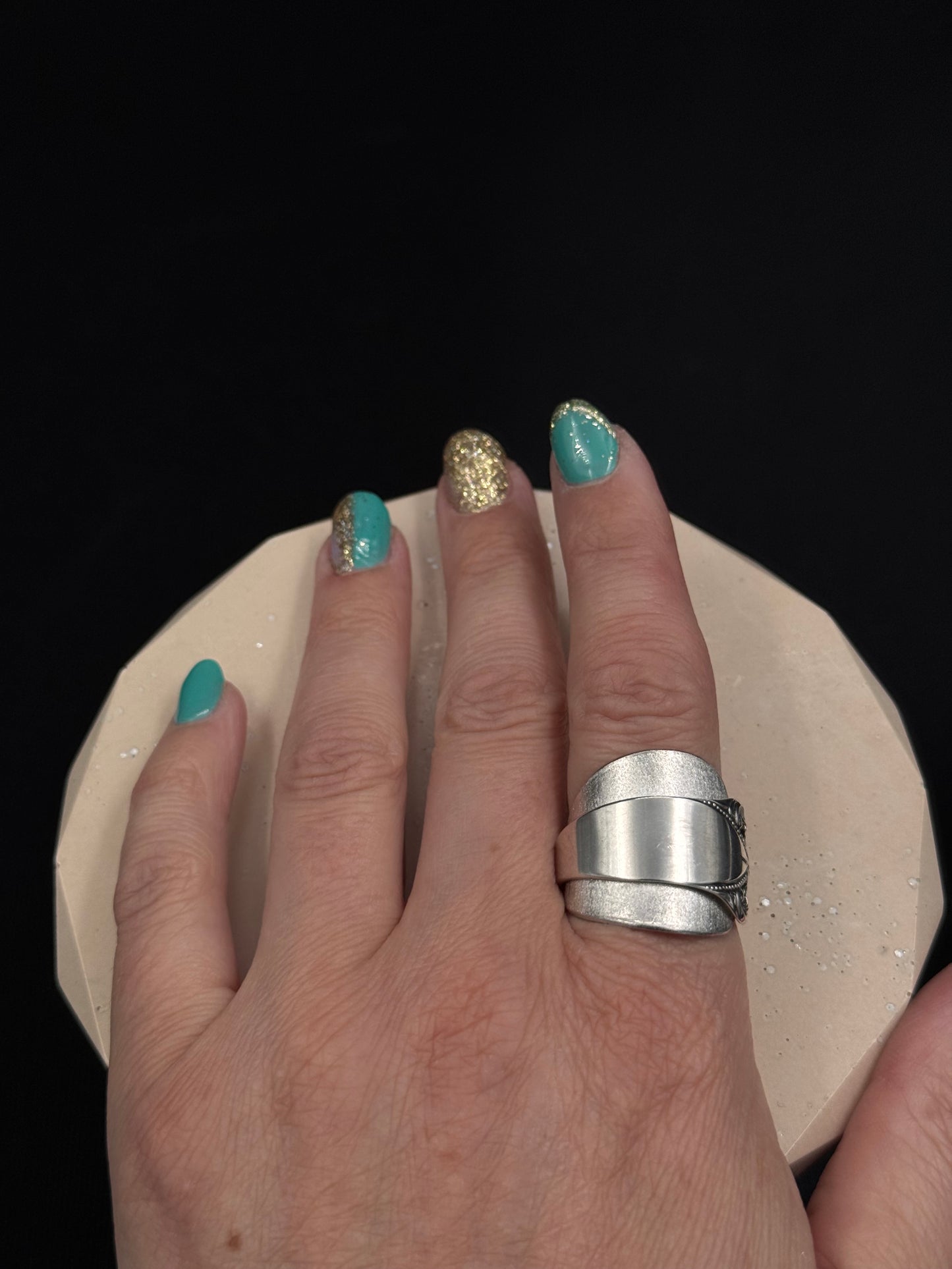 Vintage Statementring  børstet «Laila» str 62