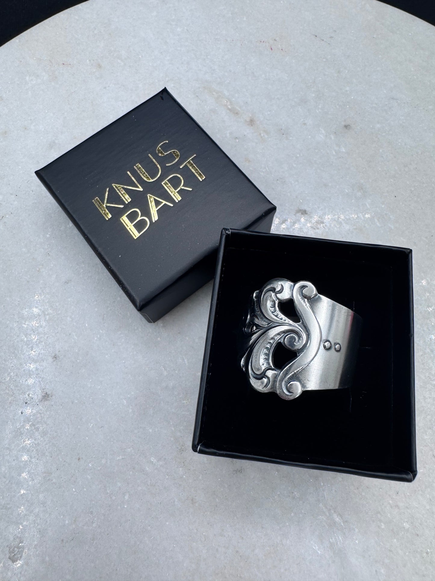 Bestilling! Vintage skjerfring ring eget sølv «Kakespade»