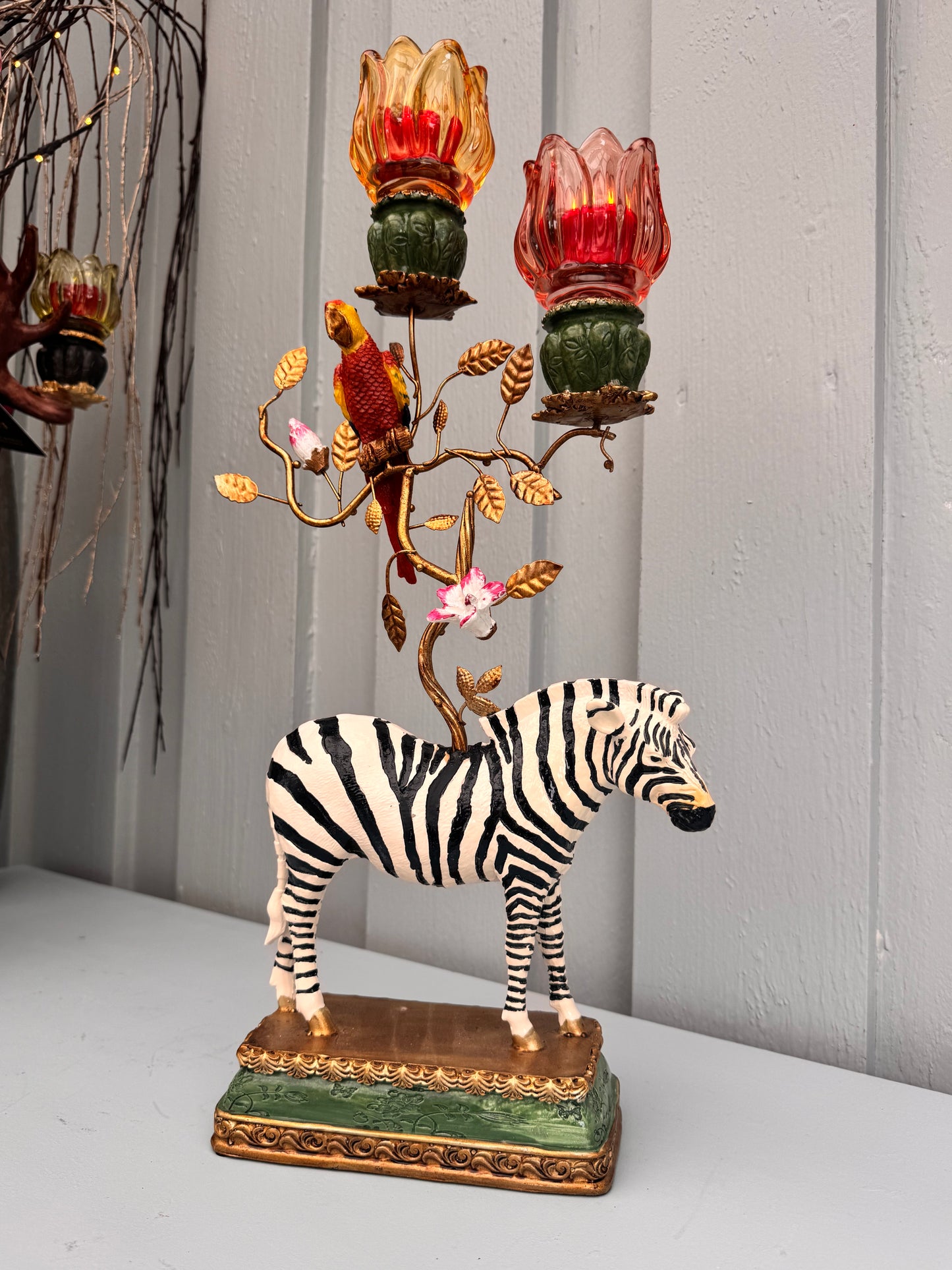 Redesignet Zebra i rødt og oransje