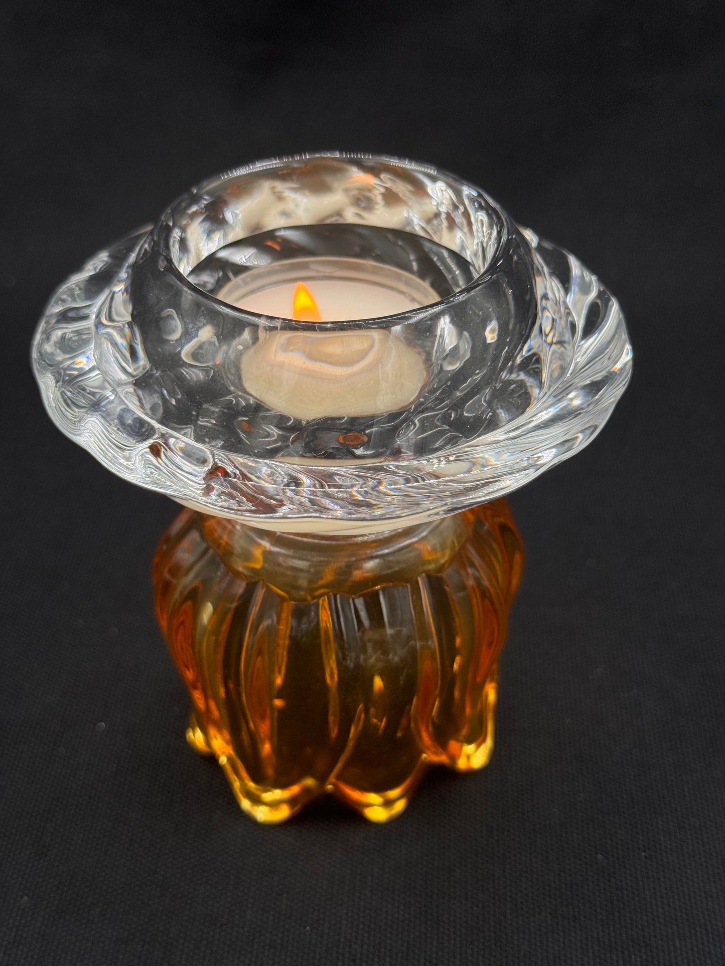 Vintage lysestake «mini» Gul