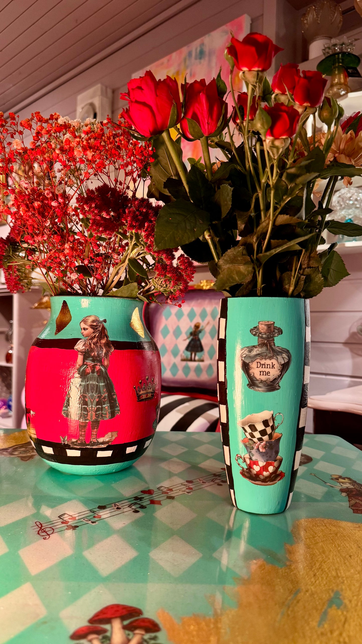 Alice i eventyrland vase - Vintage krystall
