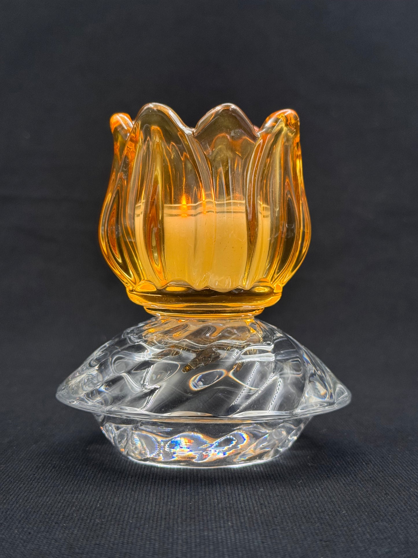 Vintage lysestake «mini» Gul