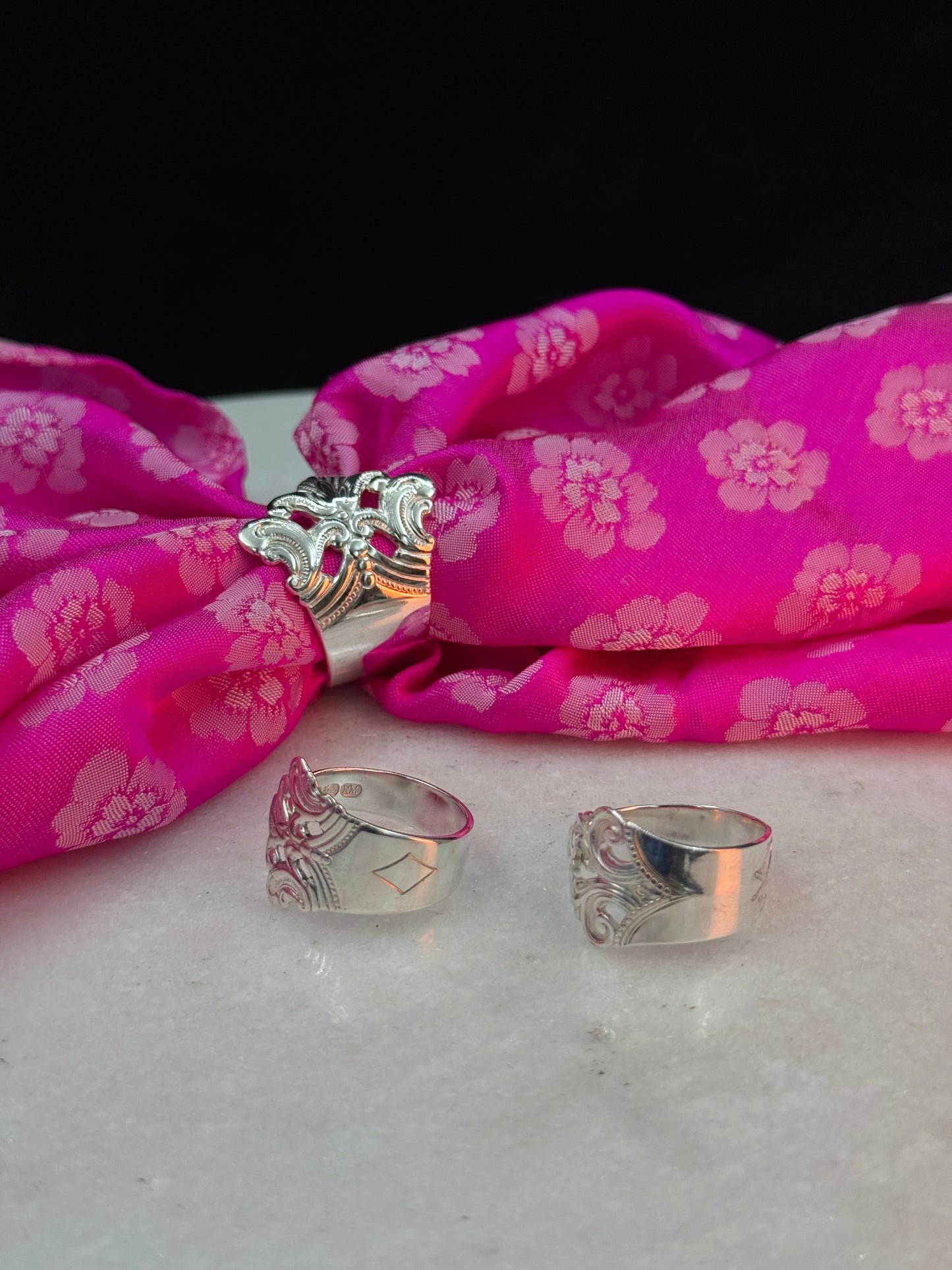 Bestilling! Vintage Skjerfring 1 stk og 2 ringer