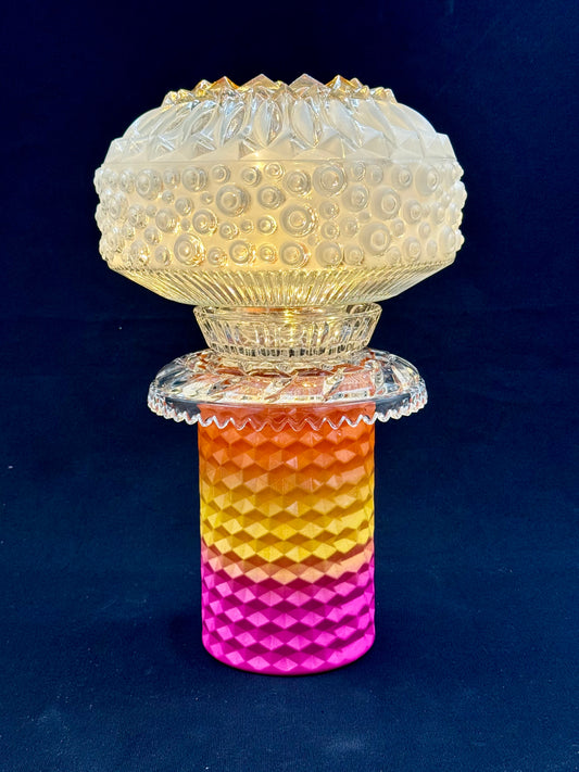 Vintage Diamantlampe med solnedgangfot og vintage kuppel
