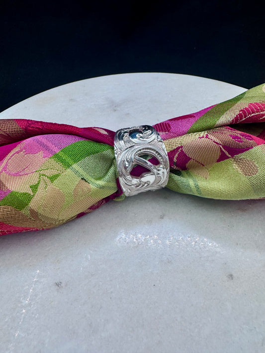 Vintage Skjerfring «Hardanger Rokokko» Hvit