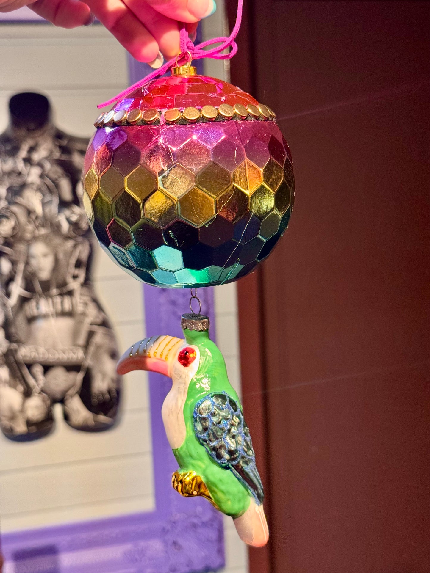 Disco julekule med papegøye🦜