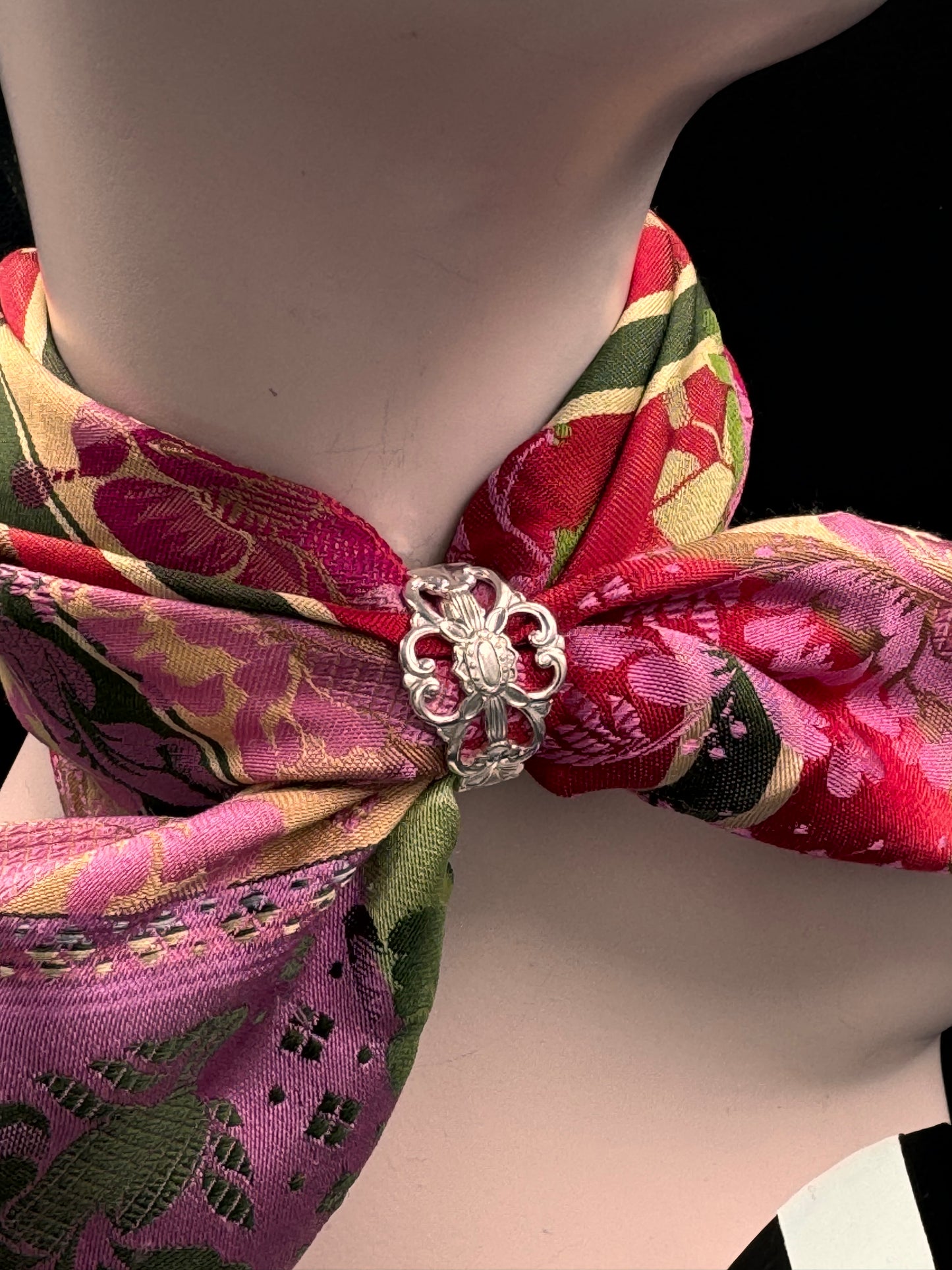 Vintage Skjerfring «Anne» liten hvit