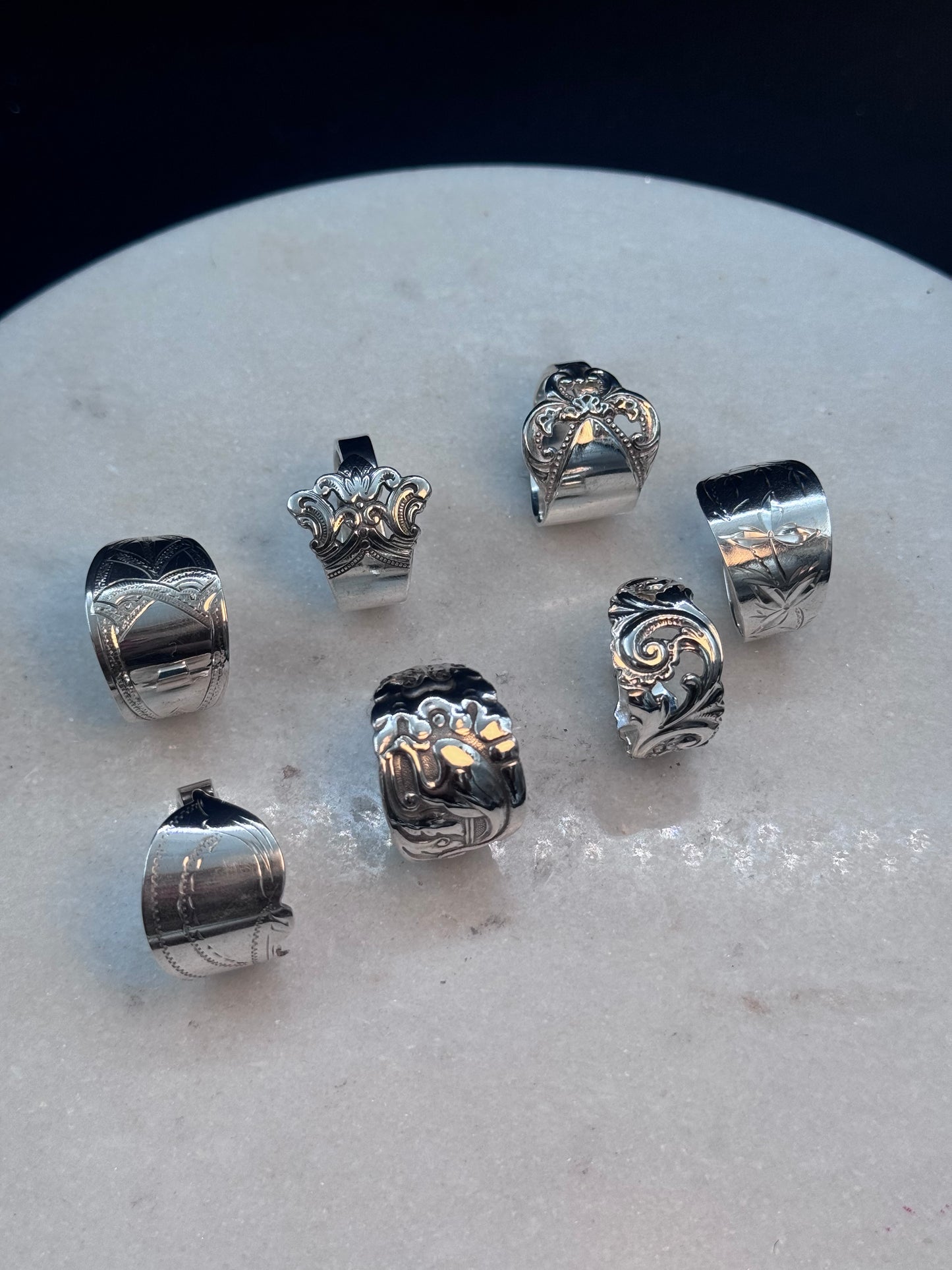 Bestilling! Vintage Skjerfring 7 stk og 1 armbånd