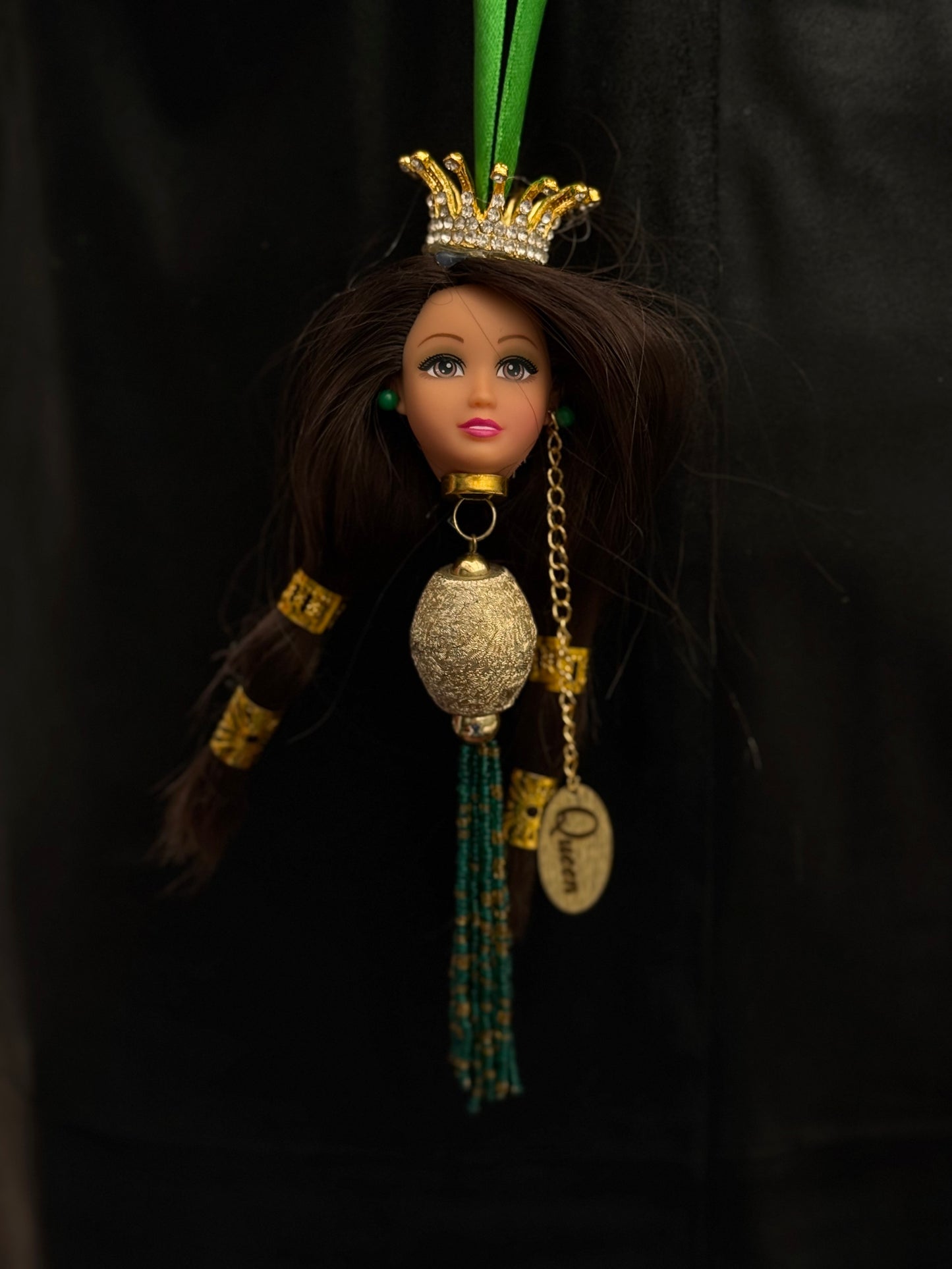 Vintage Barbie julekule «Brunette med gullkrone»