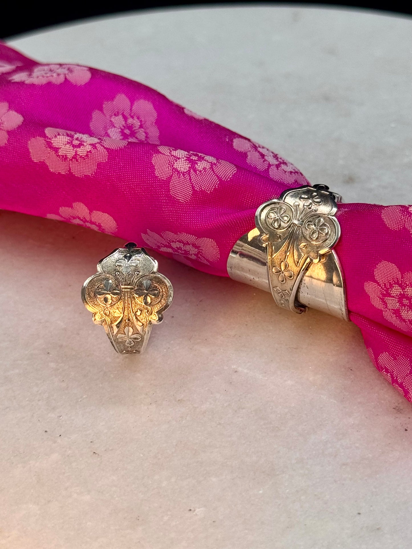 Bestilling! Vintage skjerfring og ring eget sølv