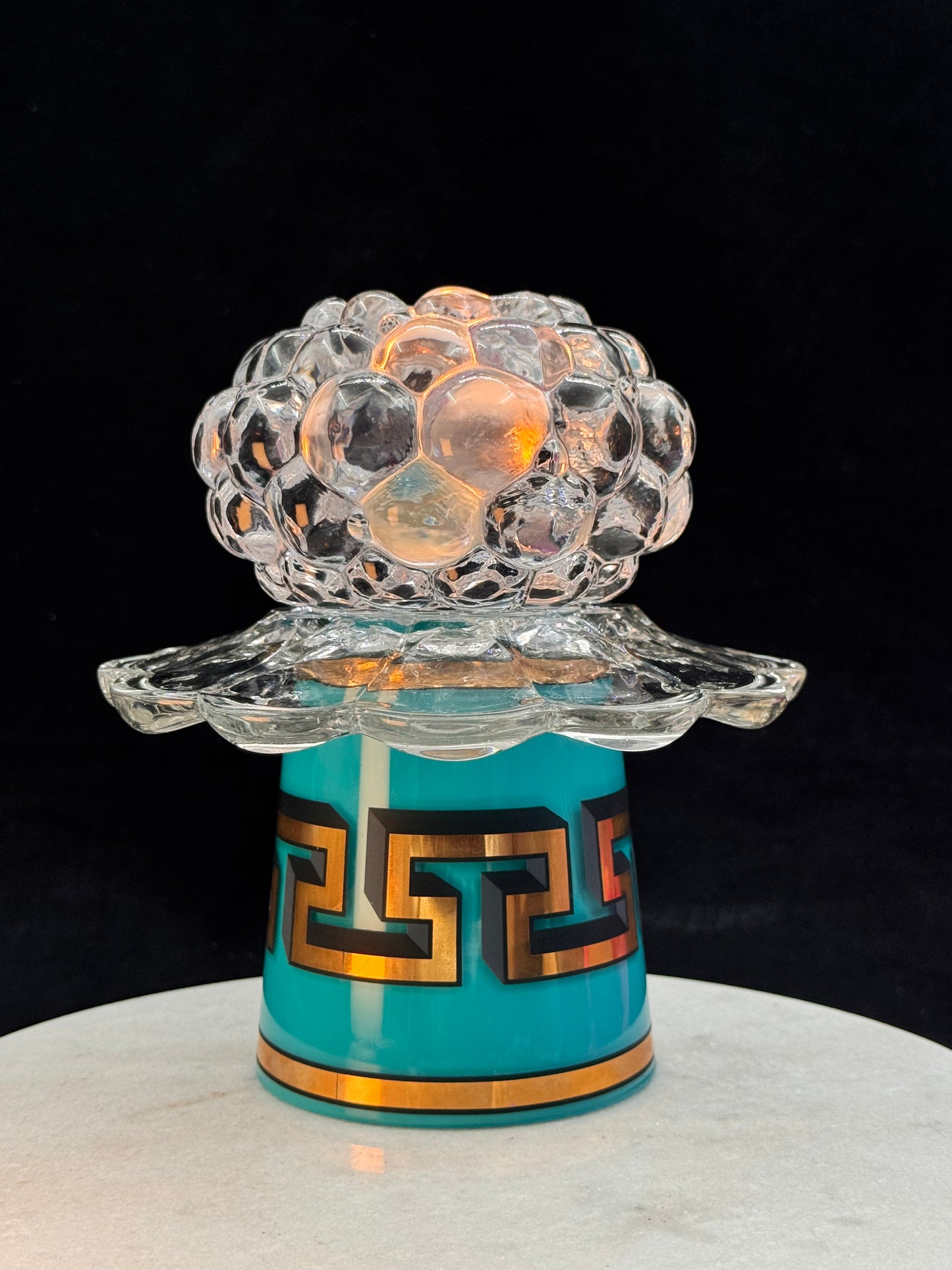 Vintage Jonathan Adler lysestake turkis liten