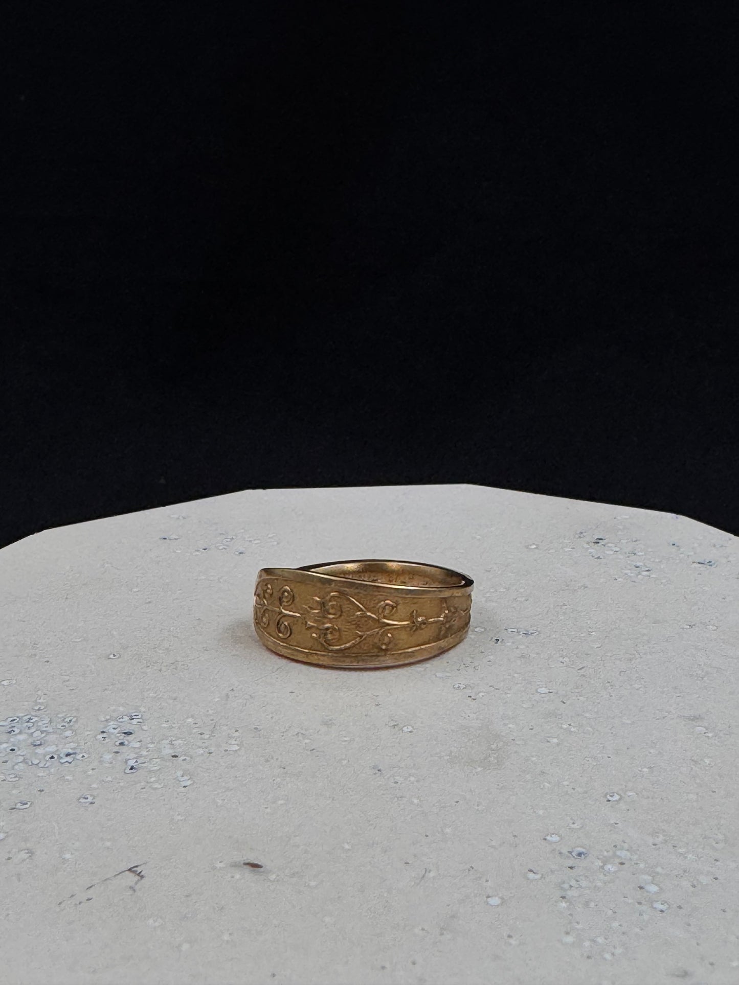 Antikk forgylt Sølvring str 59