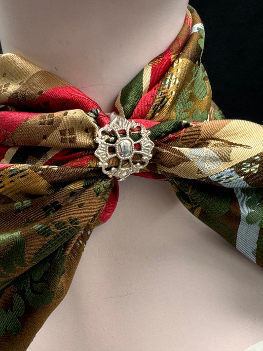 Vintage Skjerfring «Kongens Kors» liten hvit