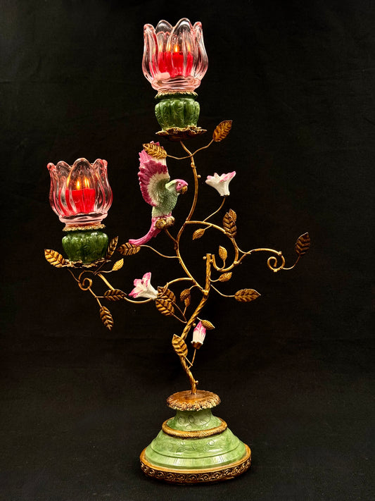 Redesignet Papegøye i grønt og rosa