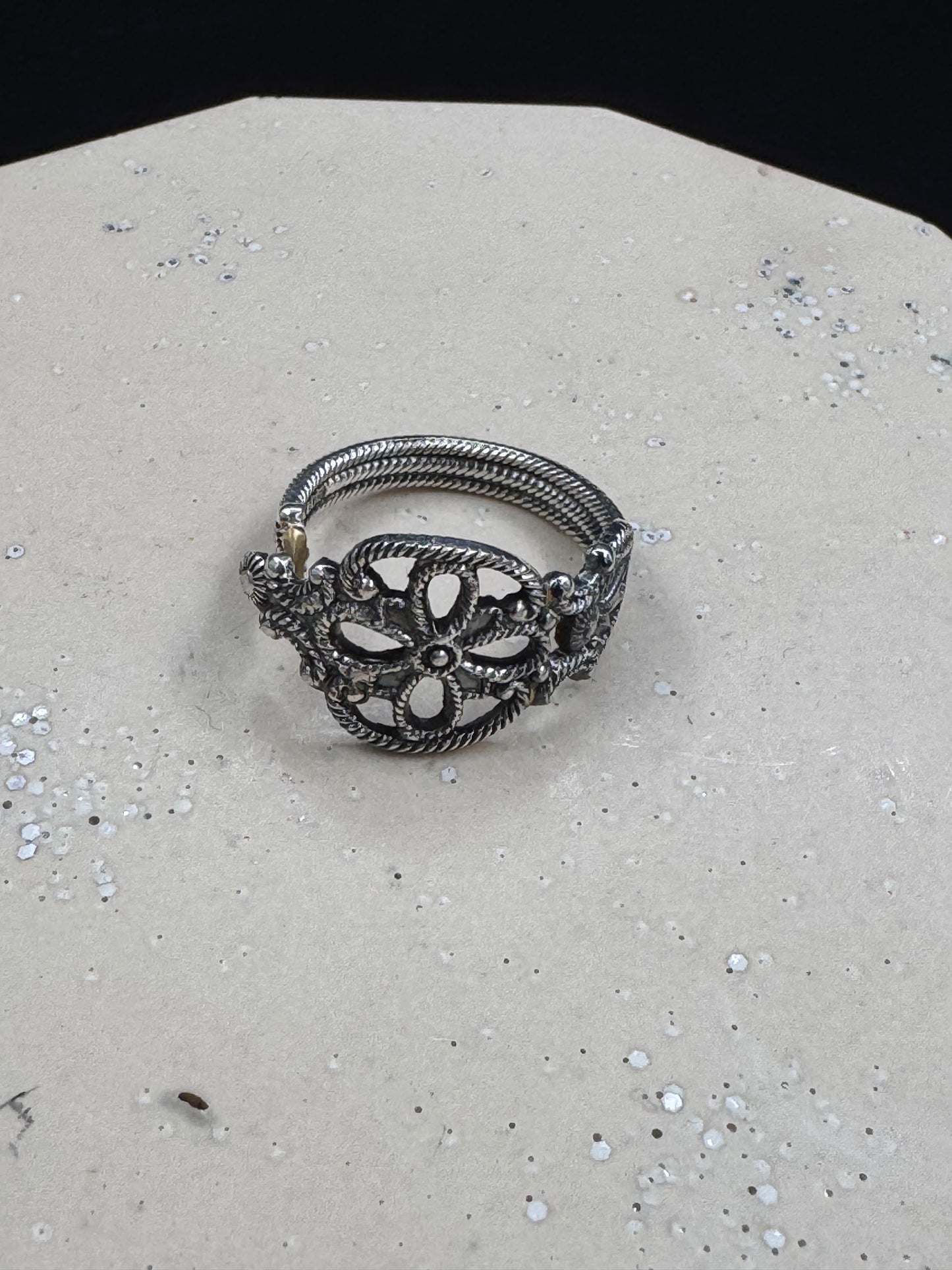 Vintage sølvring «Filigran» str 58