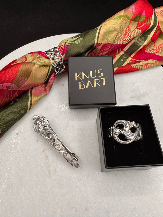 Bestilling! Vintage Skjerfring 2 eget sølv og 1 hårklemme