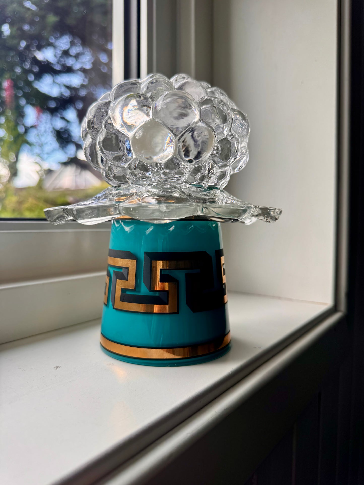 Vintage Jonathan Adler lysestake turkis liten