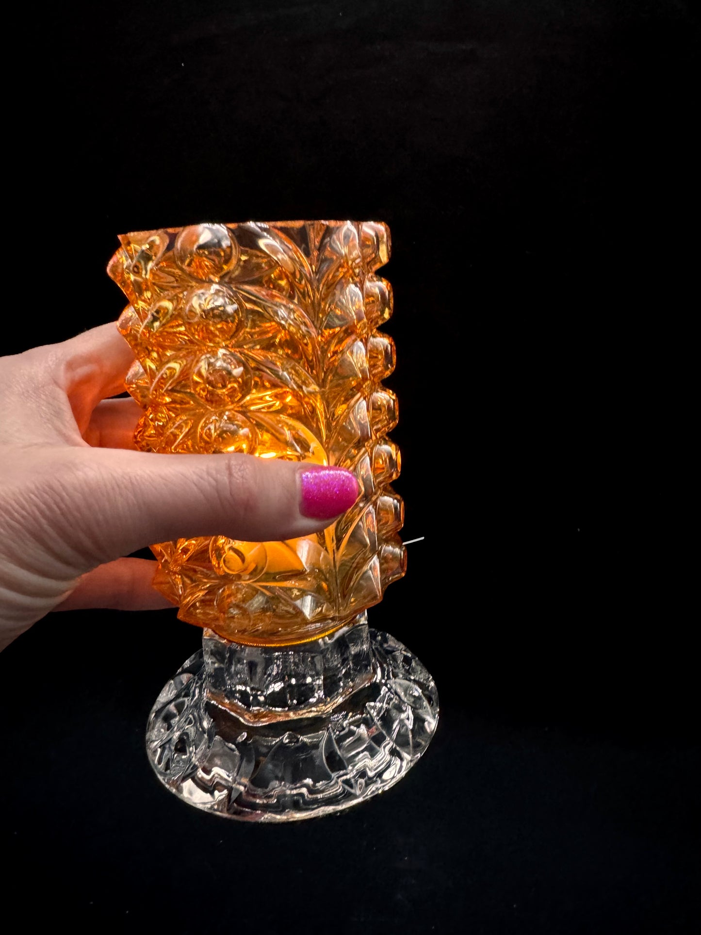 Vintage lyslykt i okergul minikolleksjon