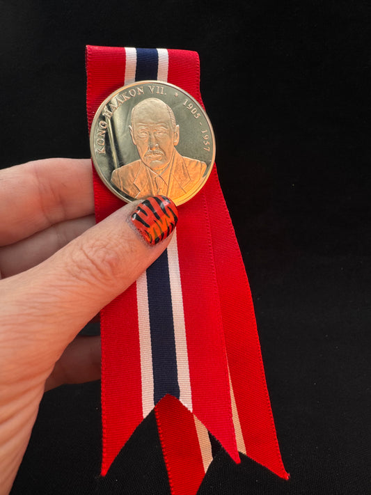 Vintage 17 Mai Samlermynt Gull Kong Håkon 7