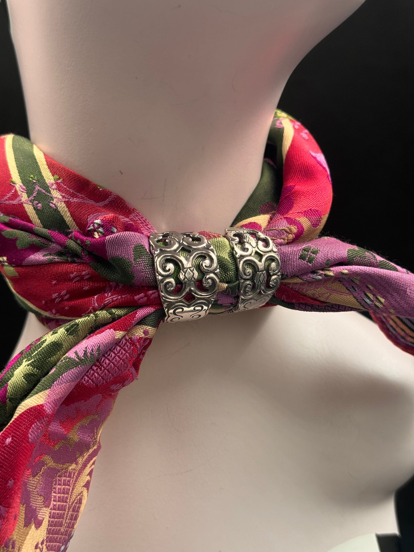 Vintage Skjerfring «Finse» stor oksidert