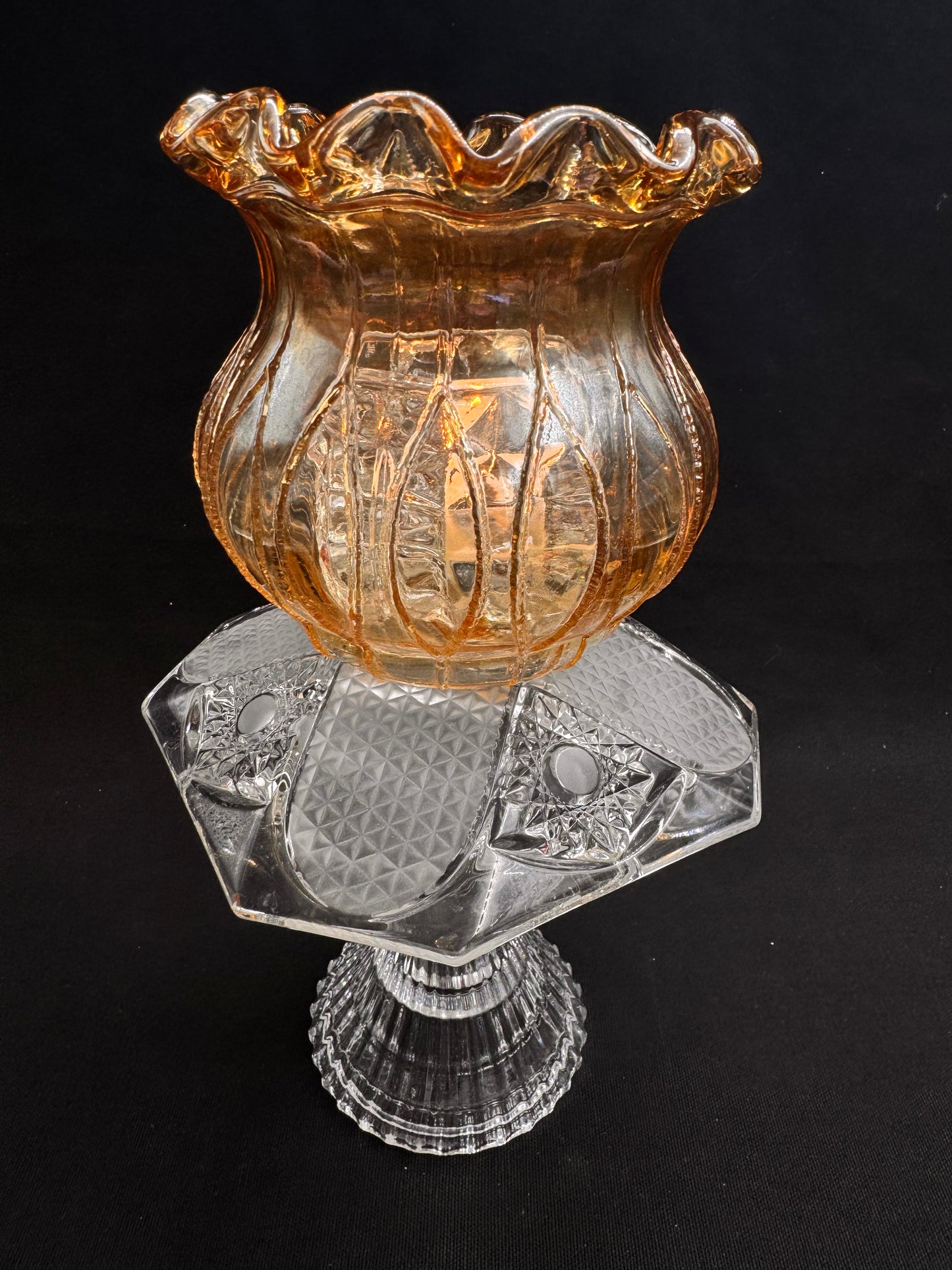 Vintage lykt i champagne farger og krystall