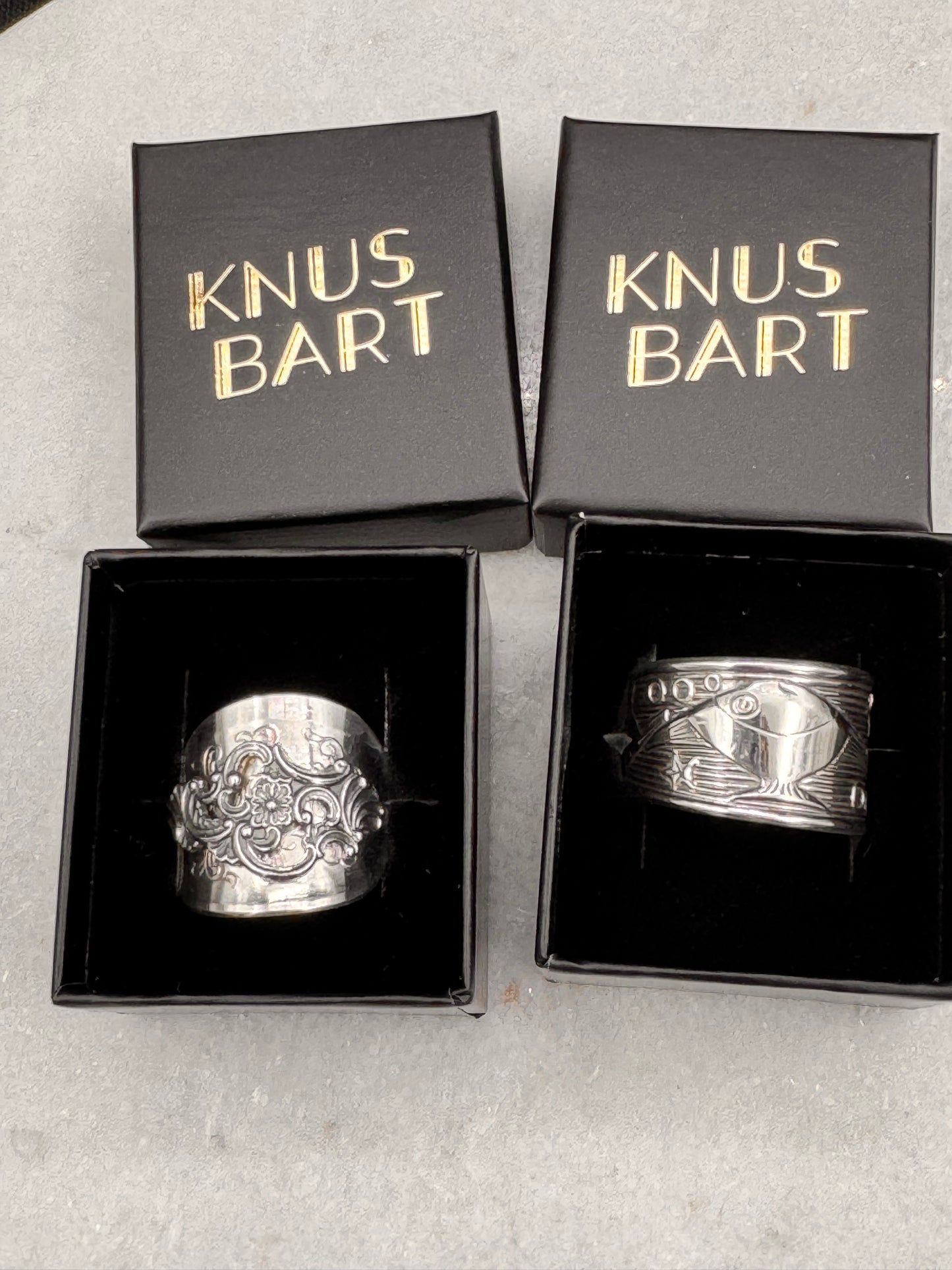 Bestilling / reservert! Vintage 2 skjerfring eget sølv