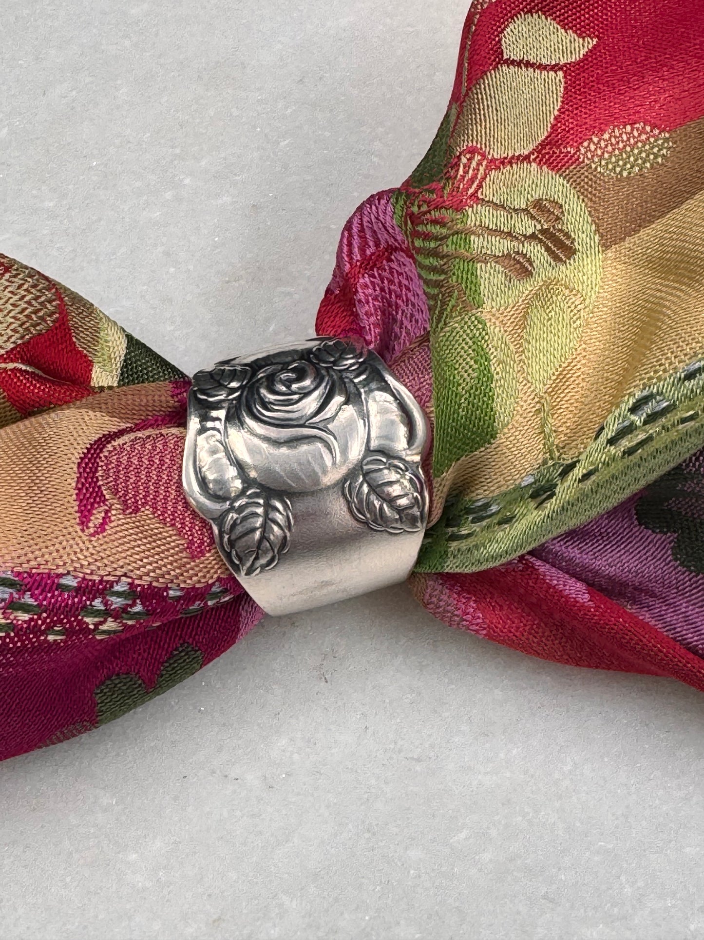 Vintage Skjerfring «Rose» stor