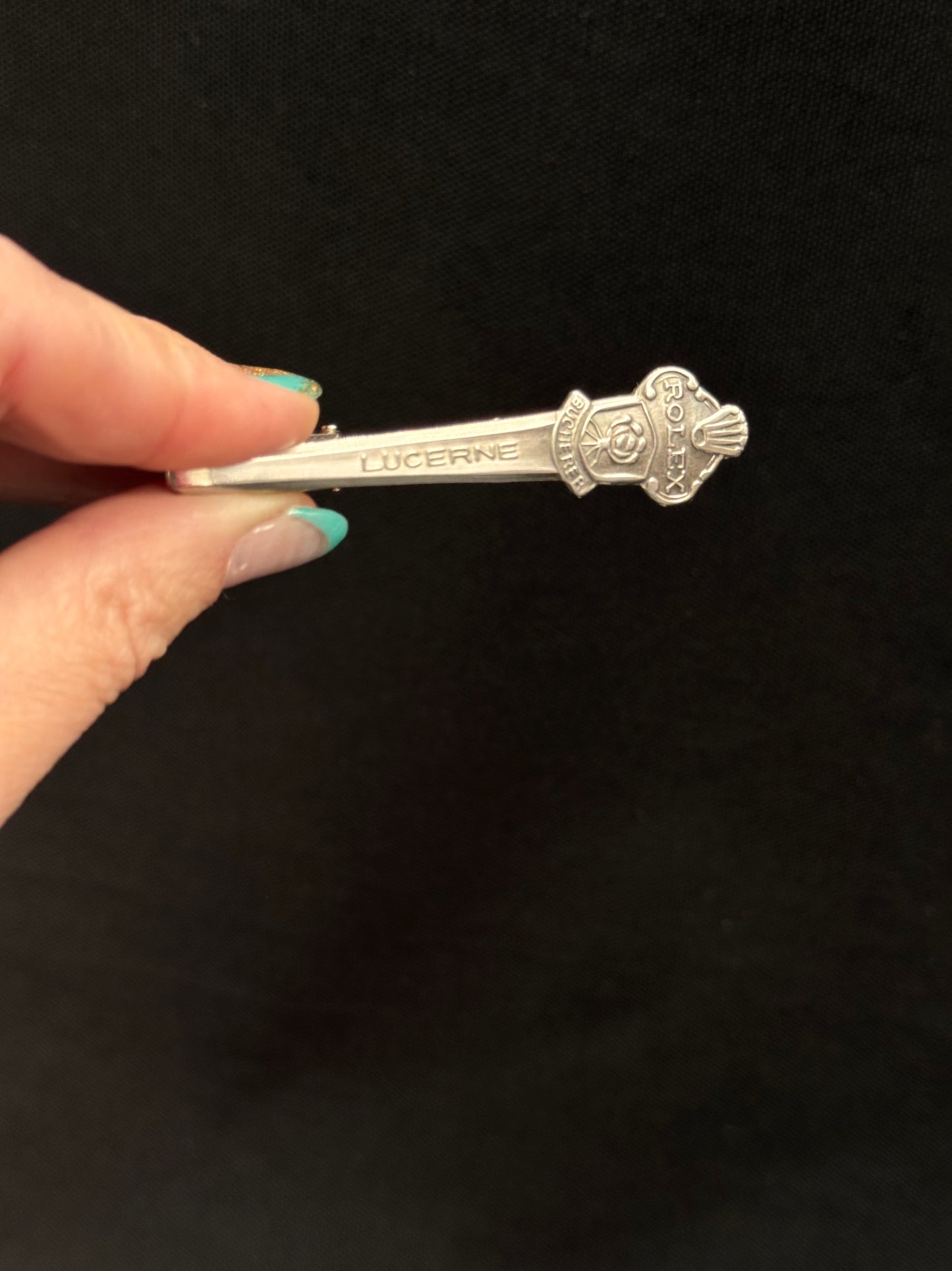 Vintage slipsnål Rolex Lucerne stål