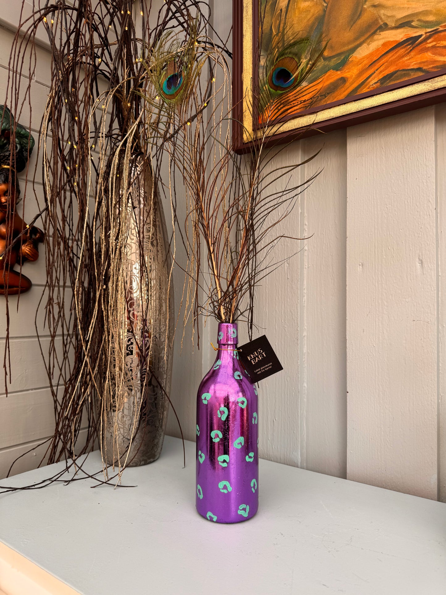 Trendy håndlaget vase lilla