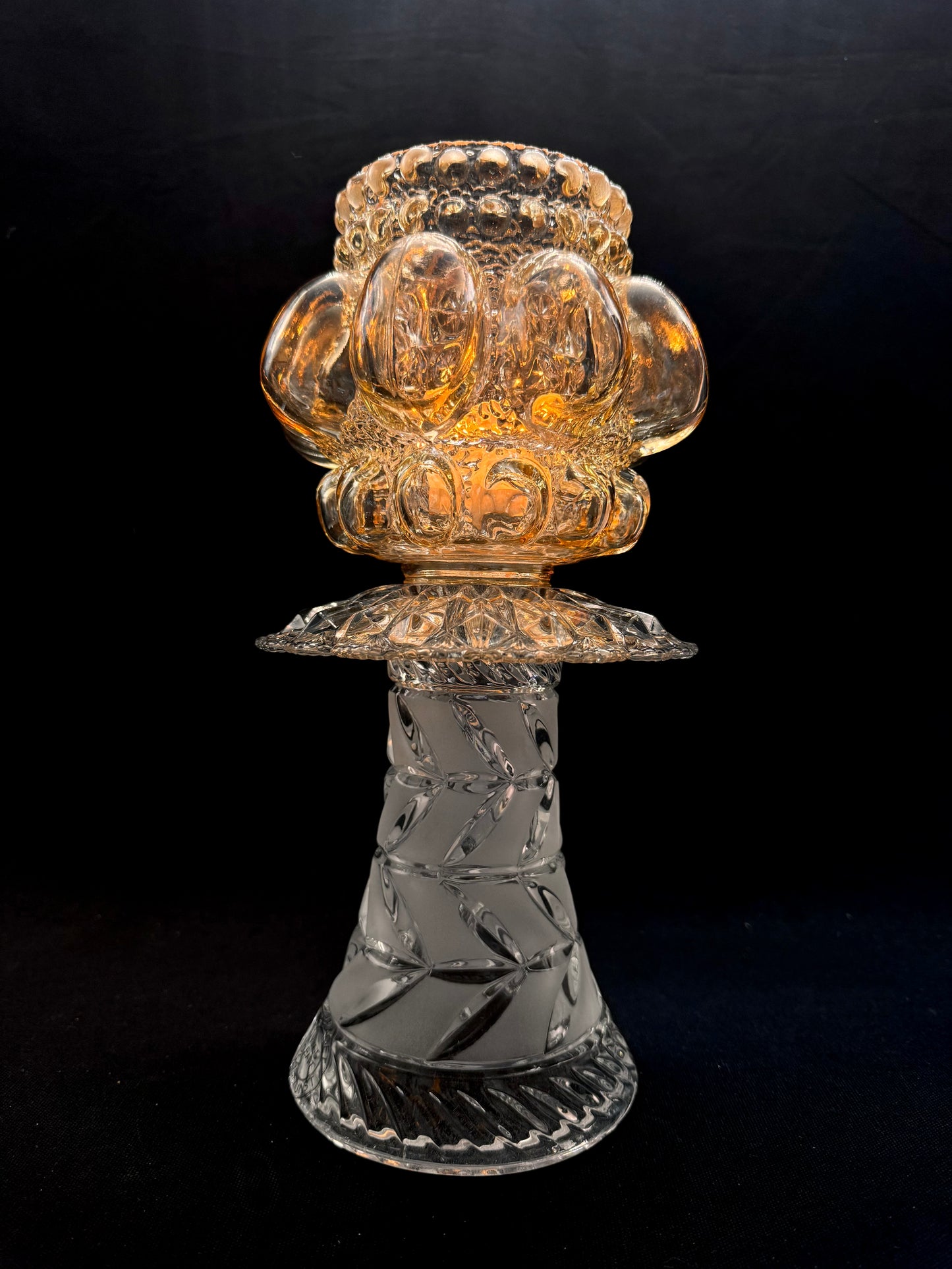 Vintage Helena Tynell lyslykt og krystallvase