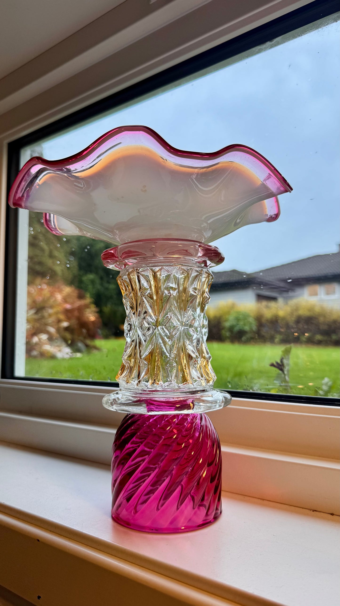 Bestilling! Vintage Skjerfring 3 eget sølv og glasskunst