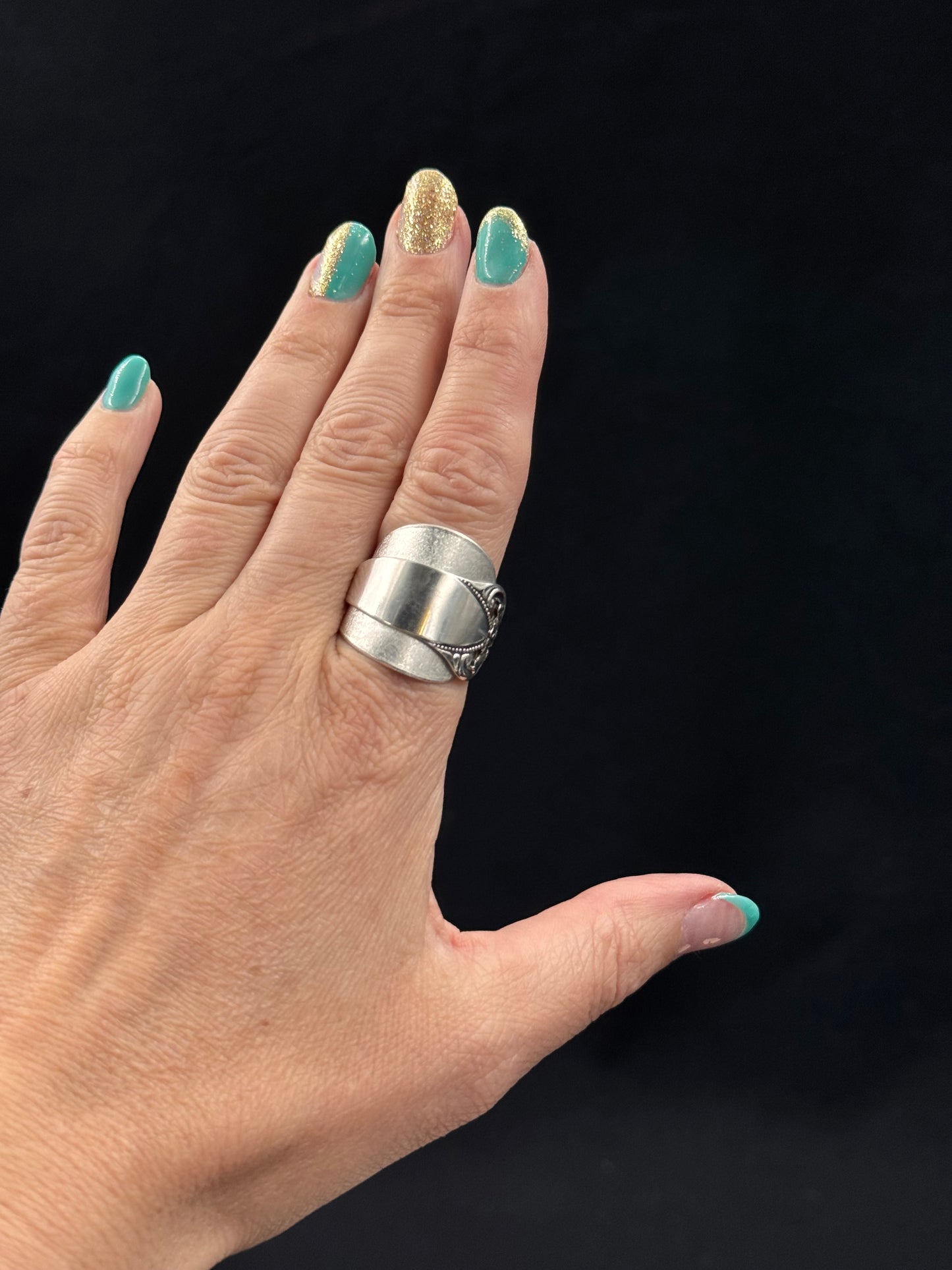 Vintage Statementring  børstet «Laila» str 62