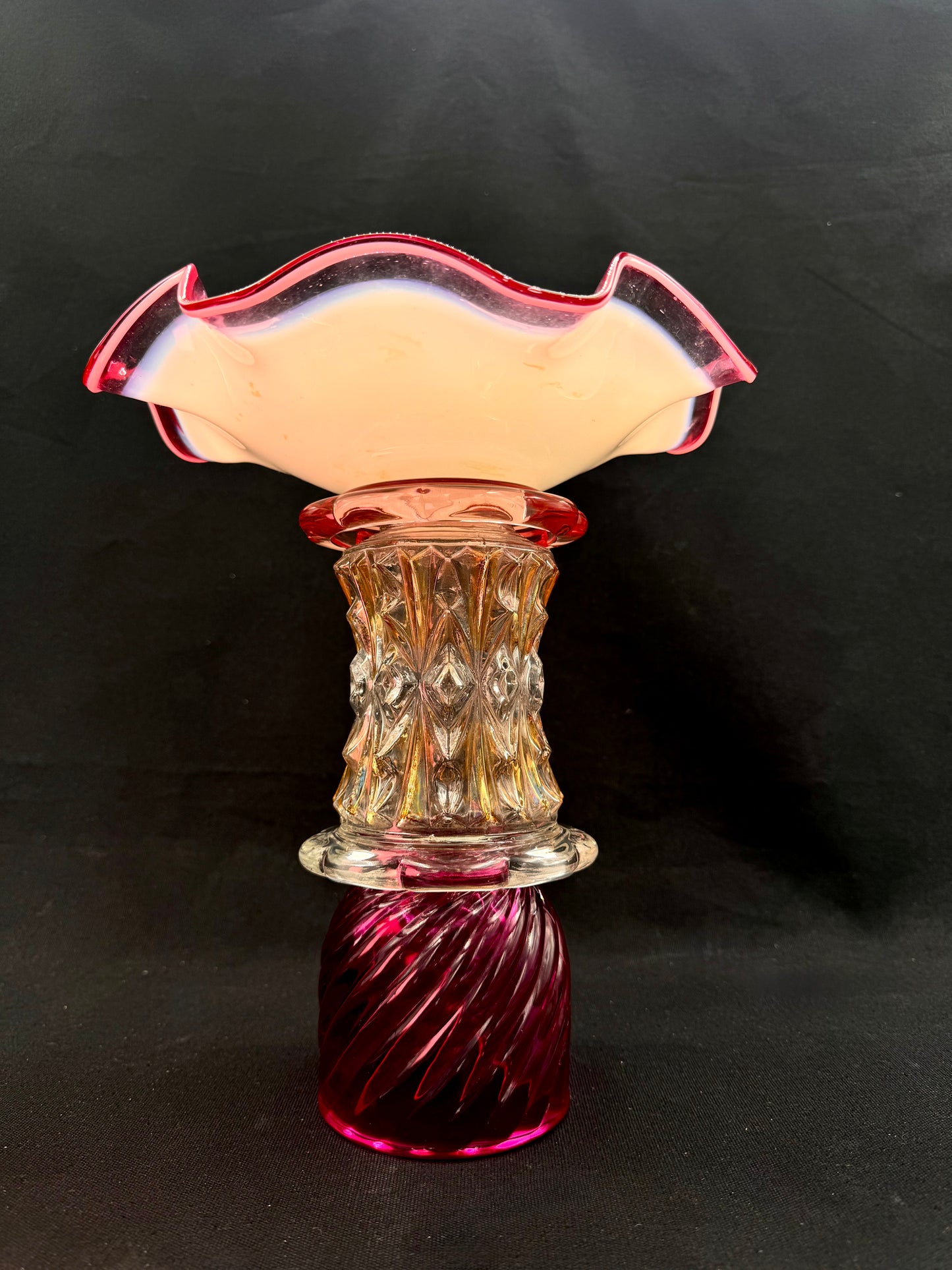 Bestilling! Vintage Skjerfring 3 eget sølv og glasskunst