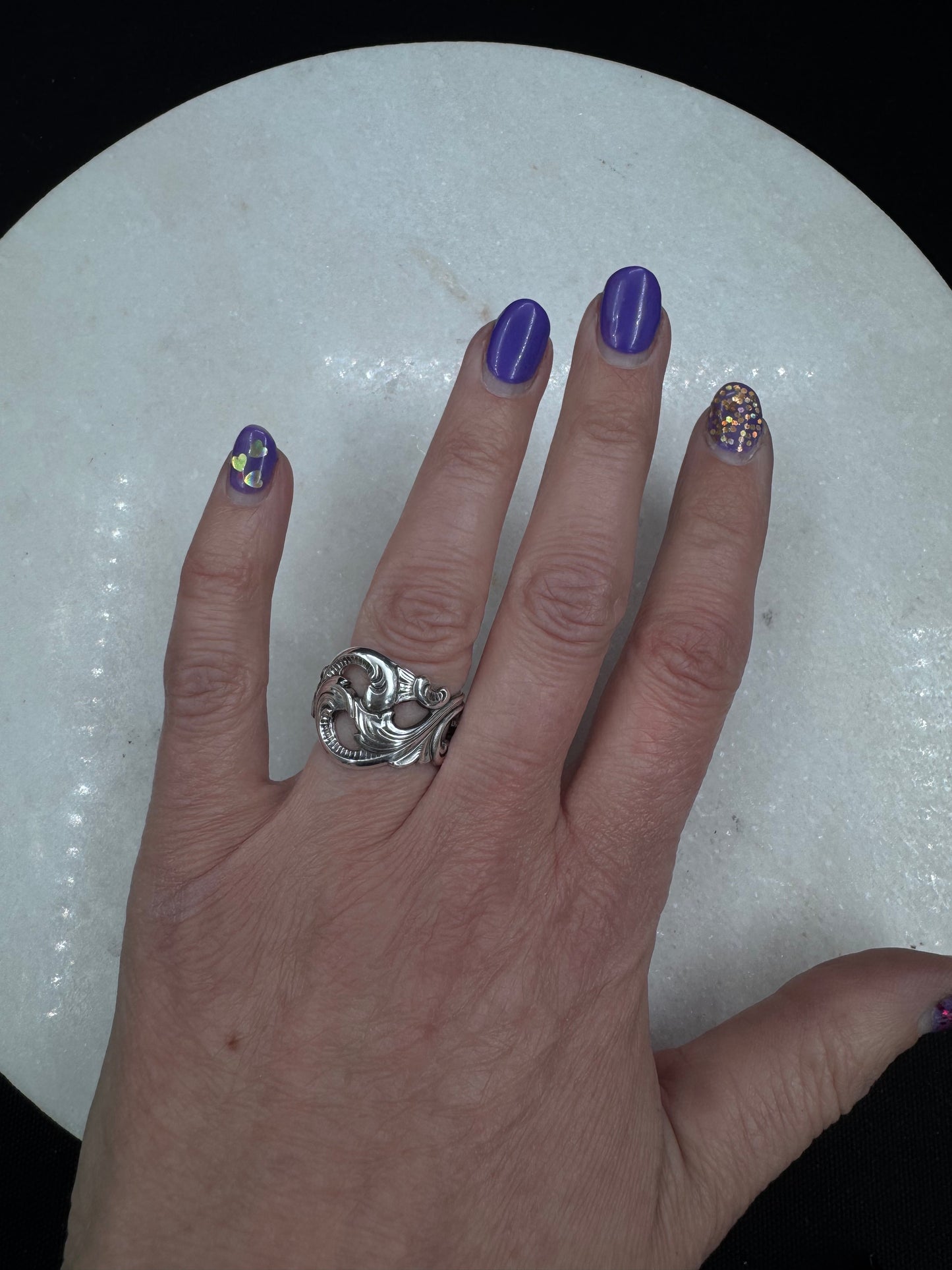 Bestilling! Vintage Skjerfring og 1 stk ring dobbel rokokko