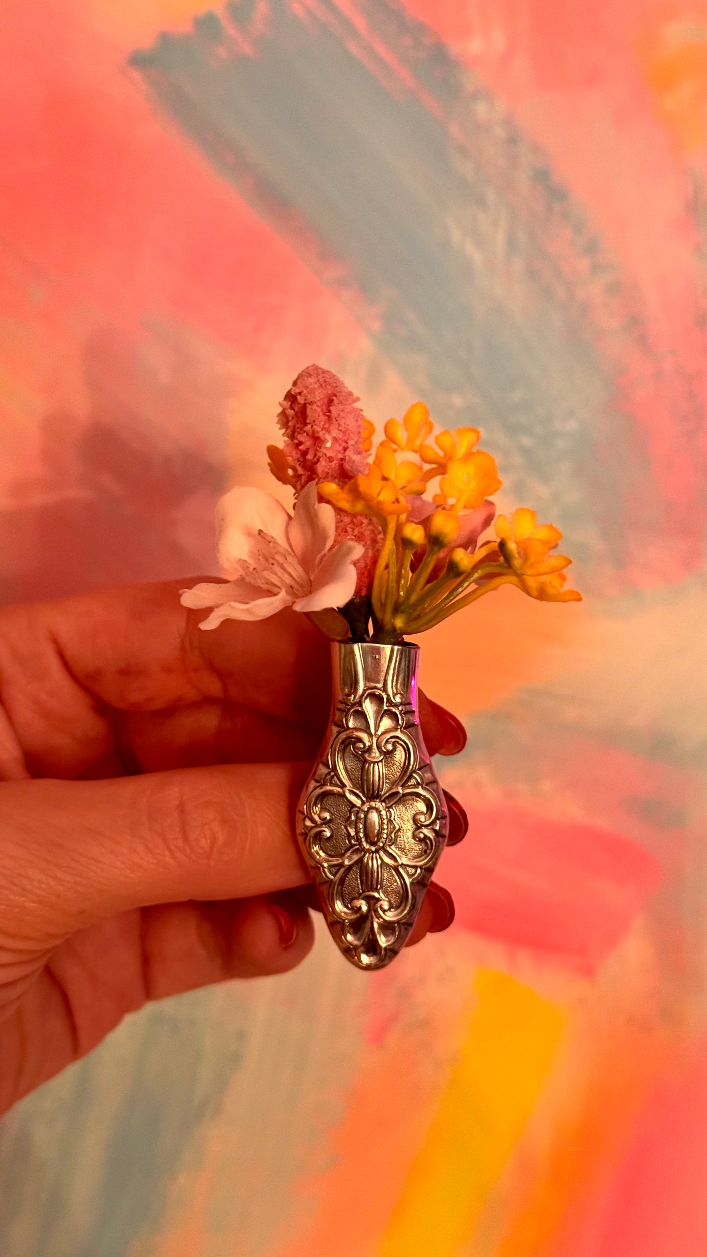 Vintage Blomstervase Brosje «Anne»