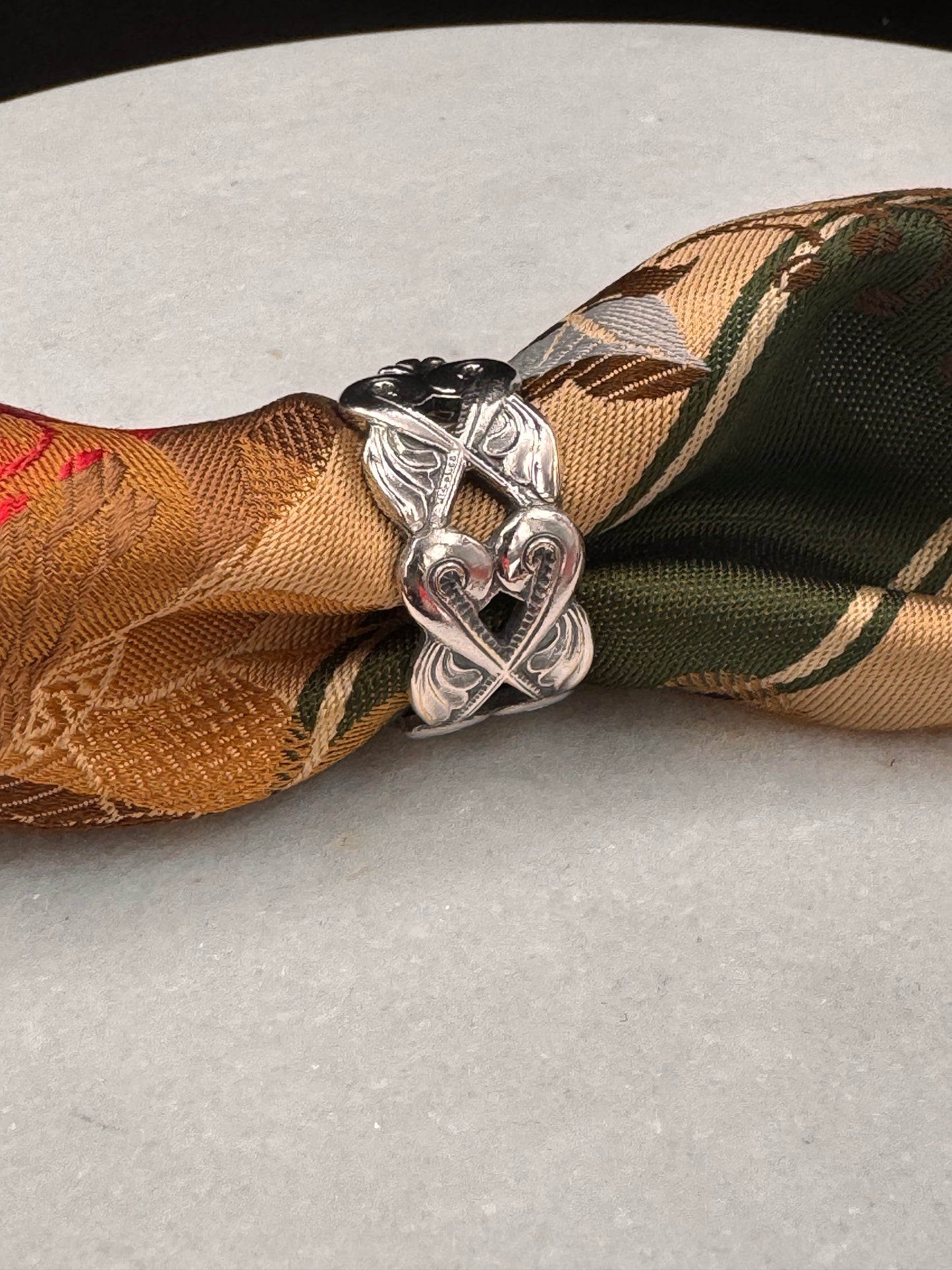 Vintage Skjerfring «HjerteSvane»